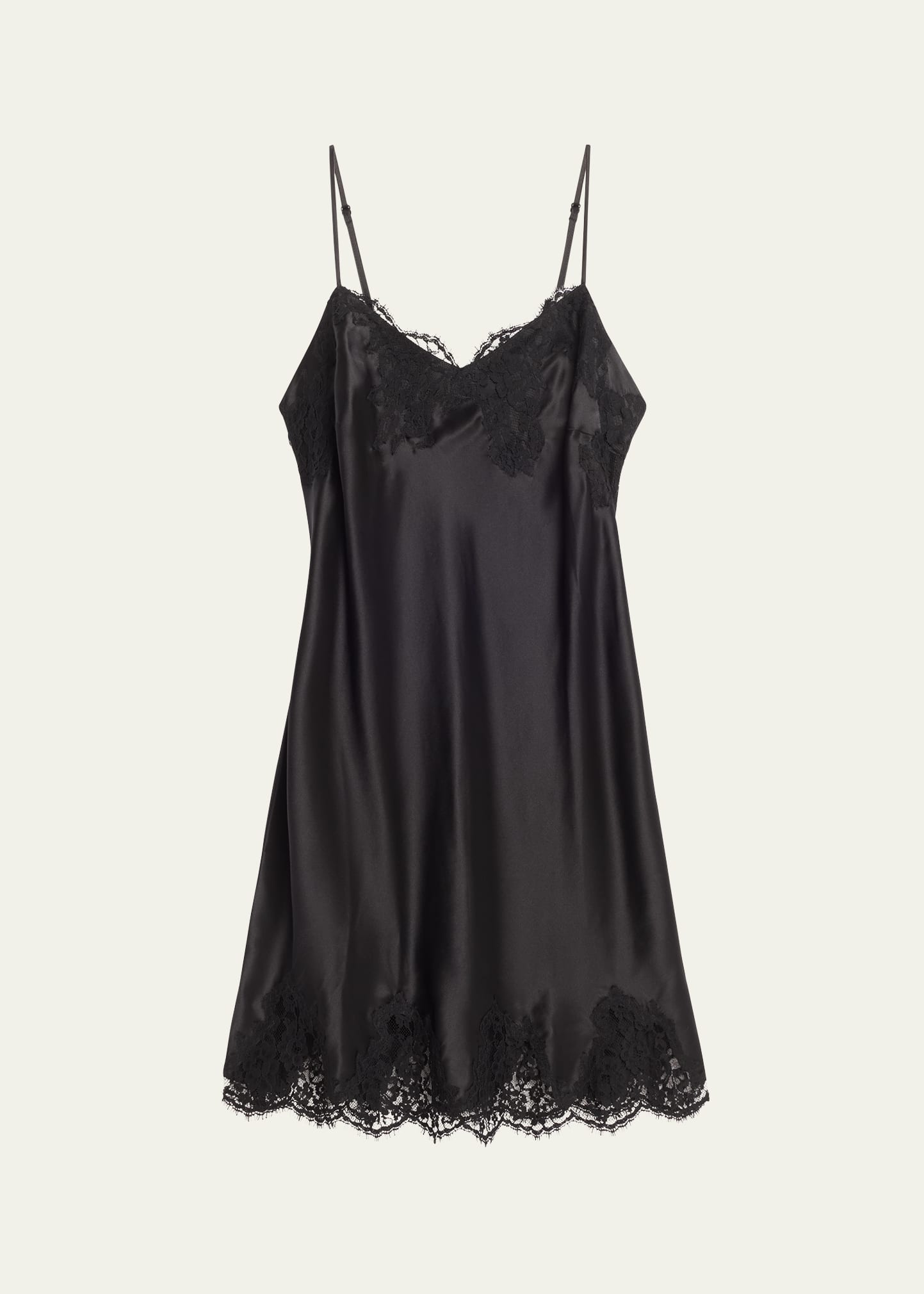 Lise Charmel Splendeur Soie Lace-trim Silk Nighty In Black