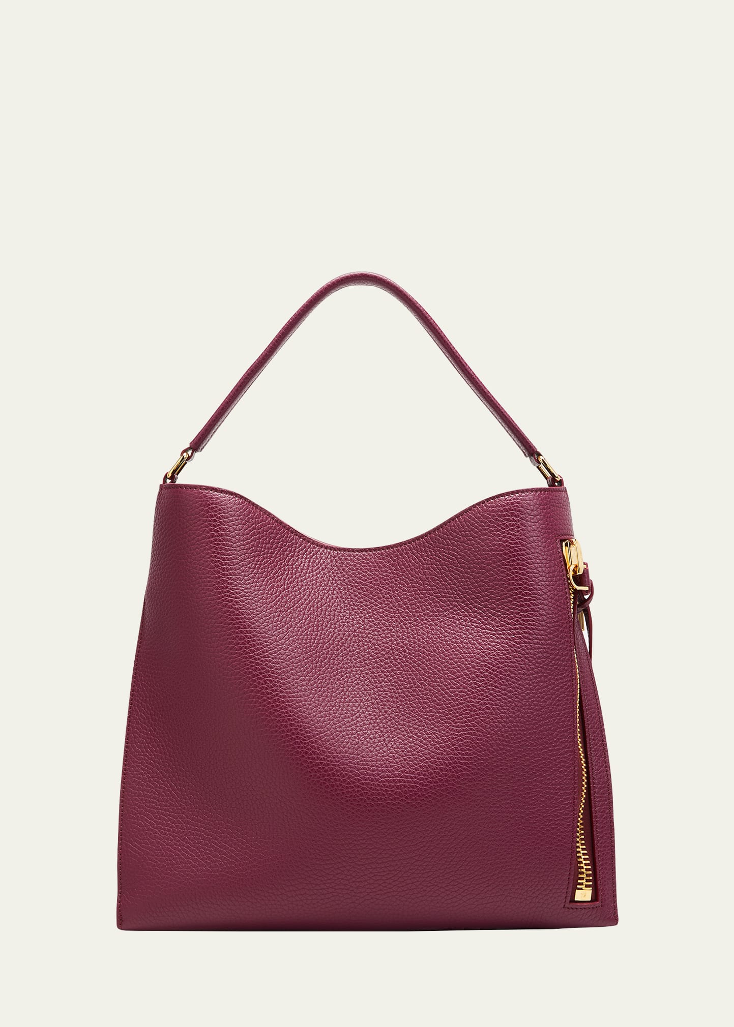 Tom Ford Alix Small Calfskin Hobo Bag In Cranberry