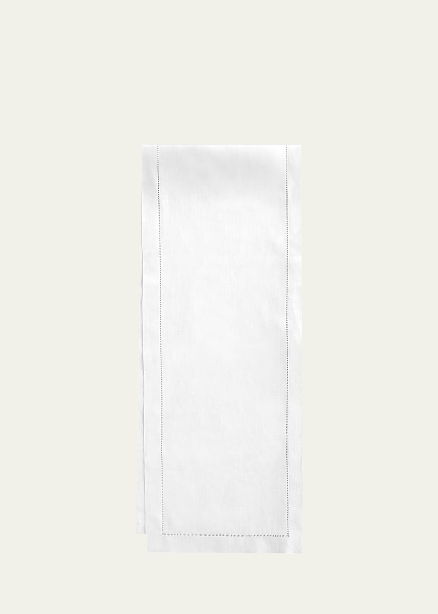 Sferra Hemstitch Table Runner, 15" X 72" In White