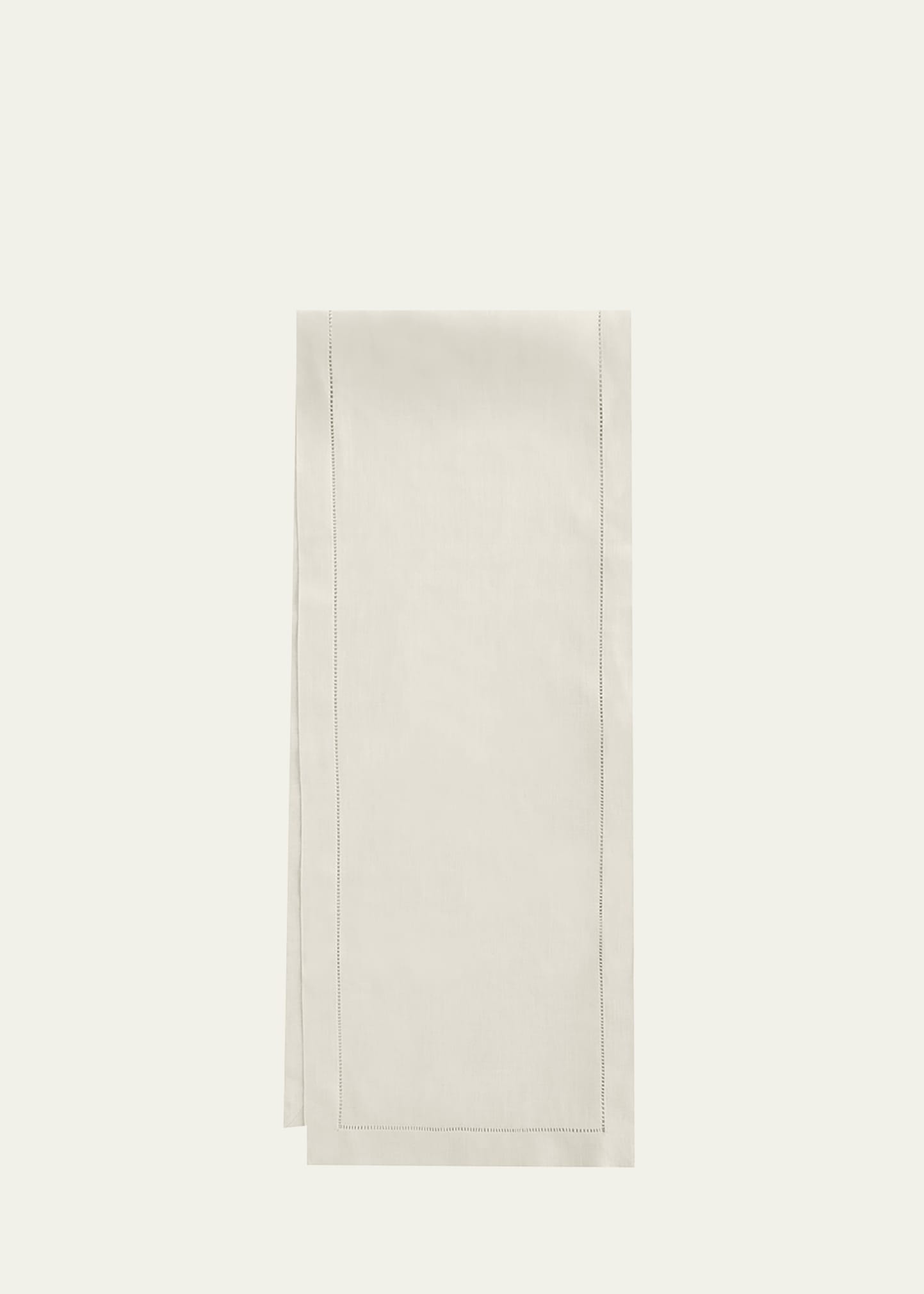 Sferra Hemstitch Table Runner, 15" X 90" In Oyster