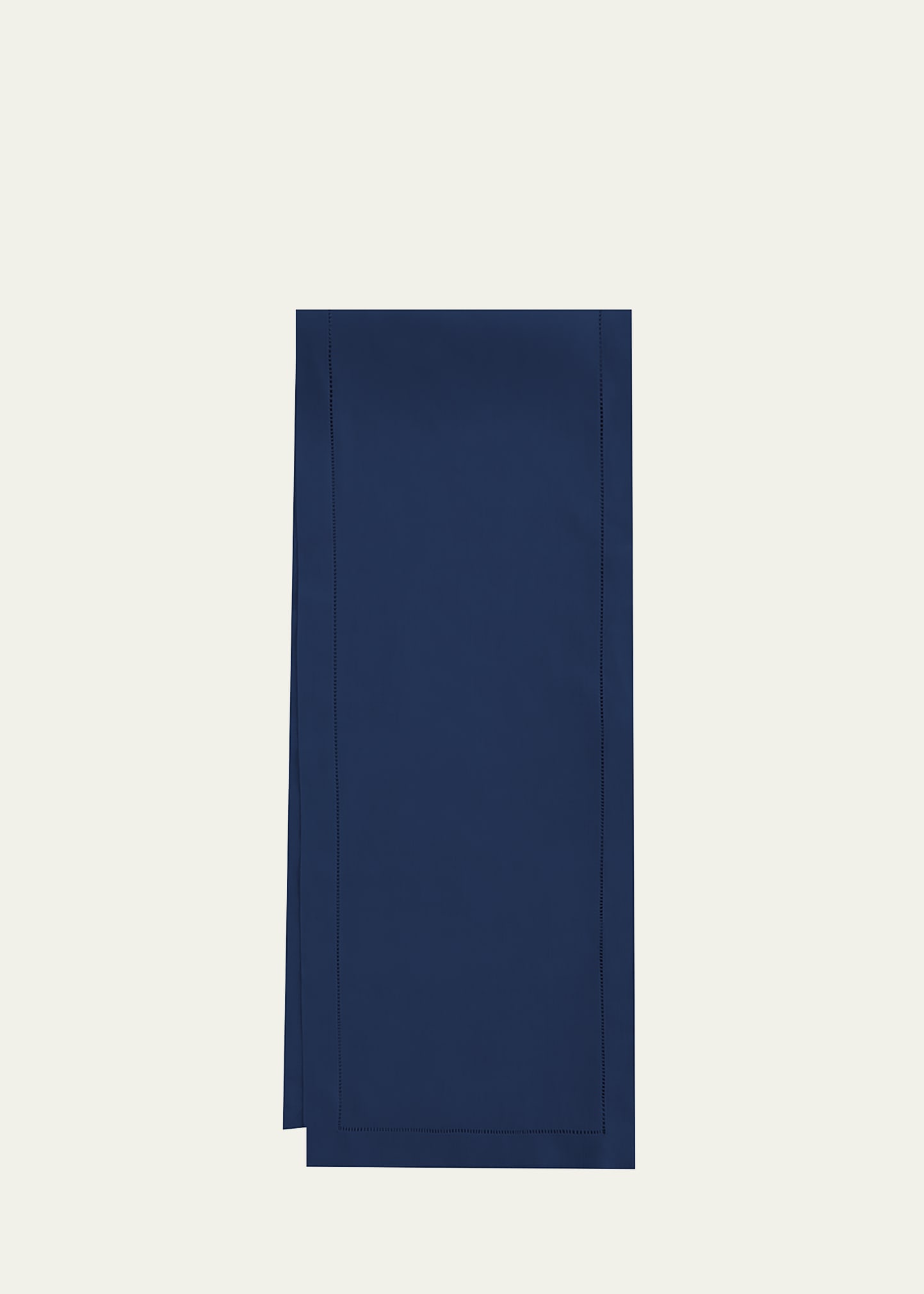 Sferra Hemstitch Table Runner, 15" X 90" In Navy