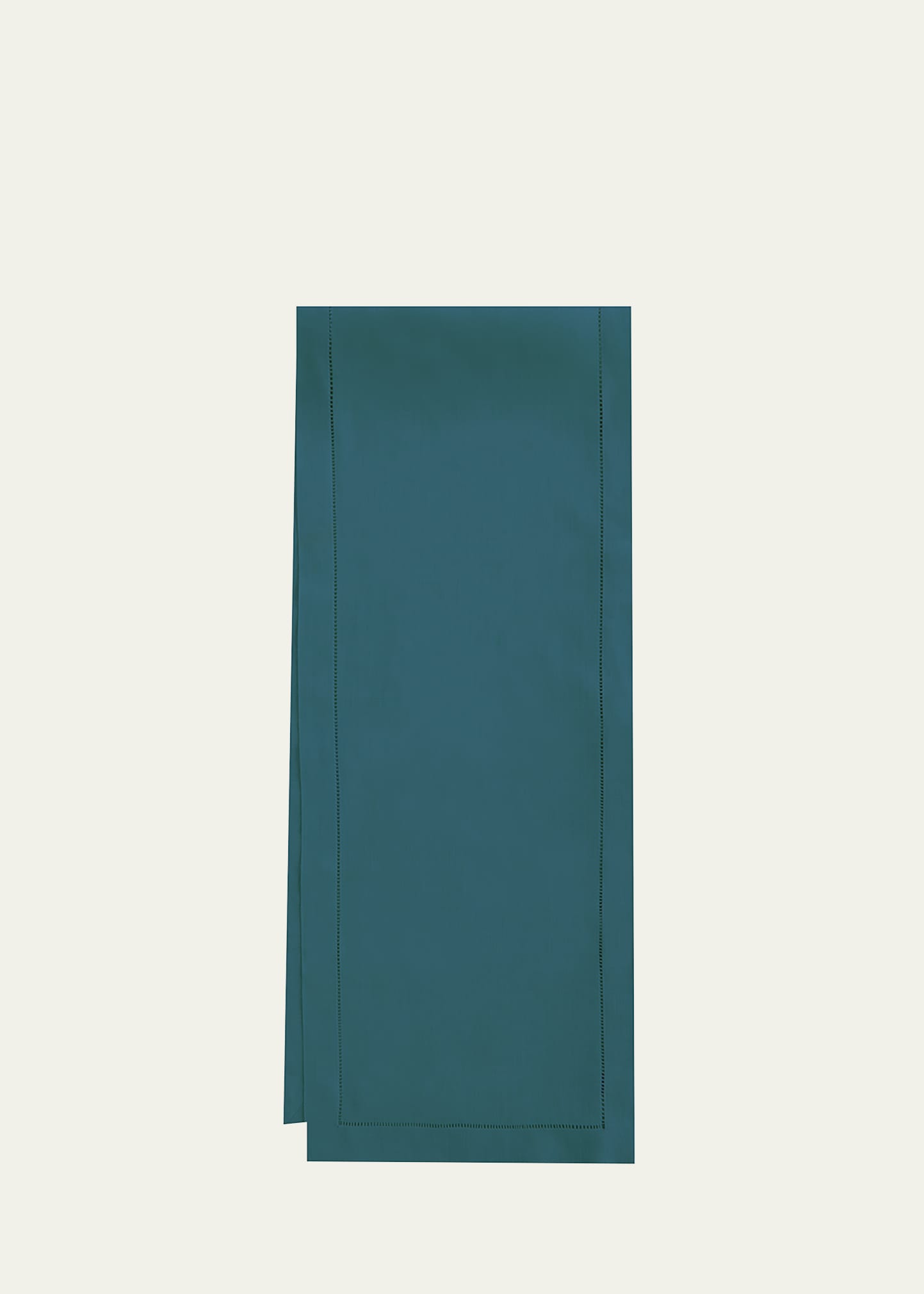 Sferra Hemstitch Table Runner, 15" X 90" In Green