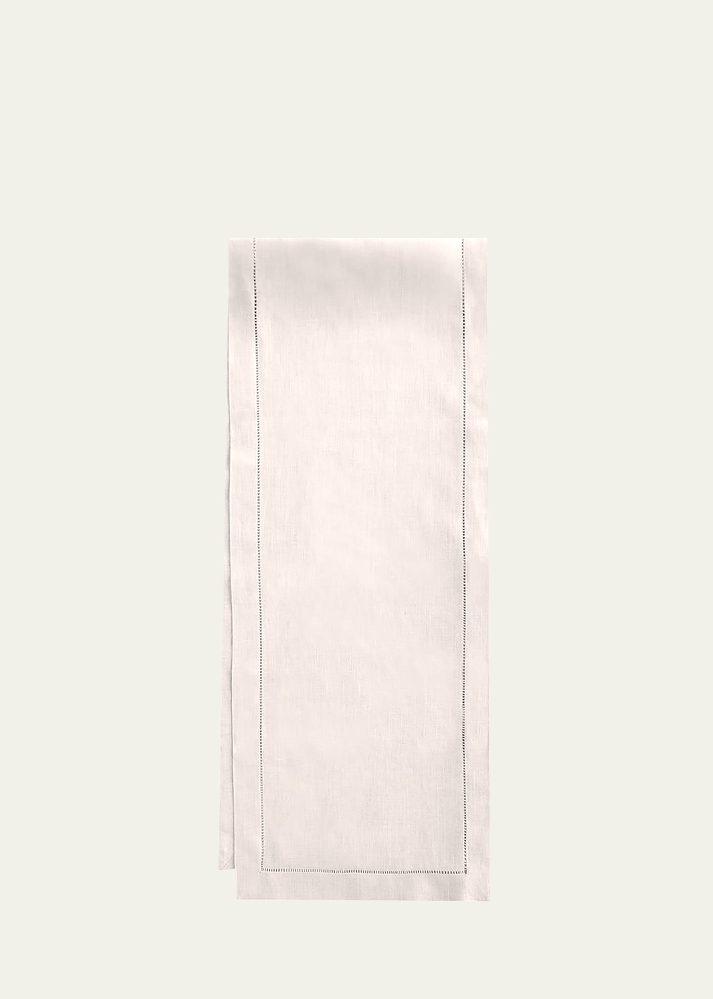 Sferra Hemstitch Table Runner, 15" X 90" In White