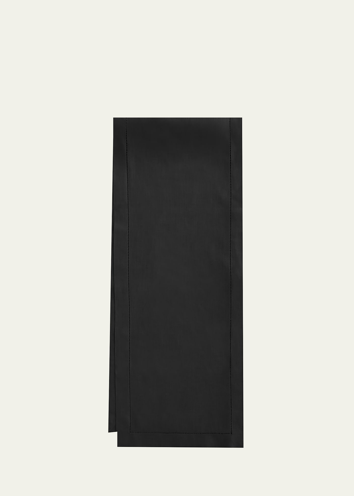 Shop Sferra Hemstitch Table Runner, 15" X 108" In Black