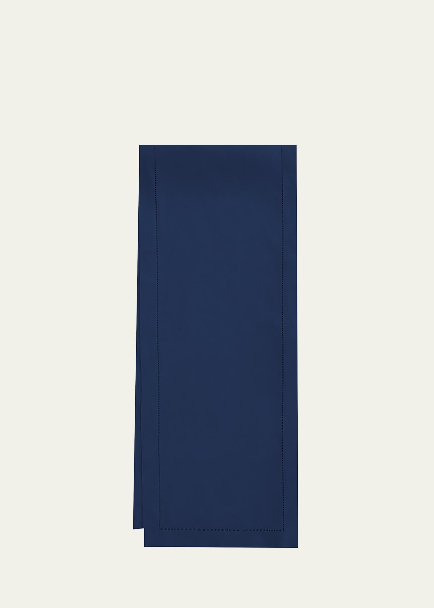 Sferra Hemstitch Table Runner, 15" X 108" In Blue