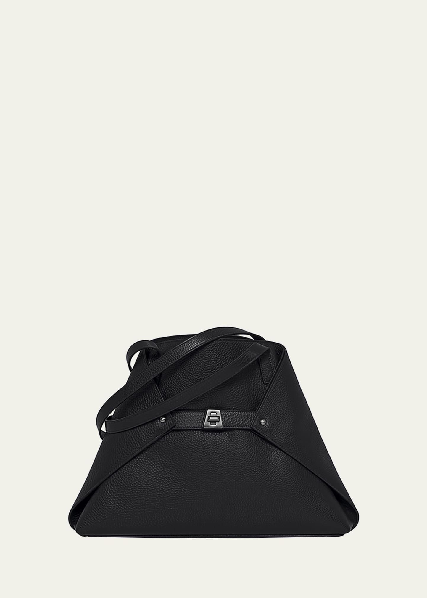 Shop Akris Ai Small Leather Shoulder Tote Bag In Black