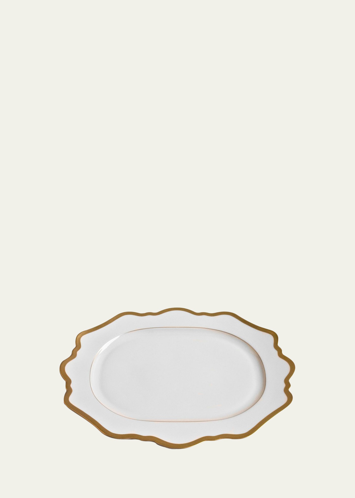 Antiqued White Oval Platter