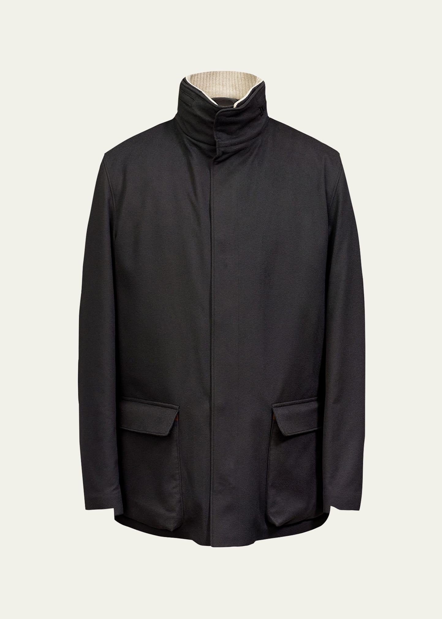Loro Piana Winter Voyager Cashmere Storm System Coat In Caviar