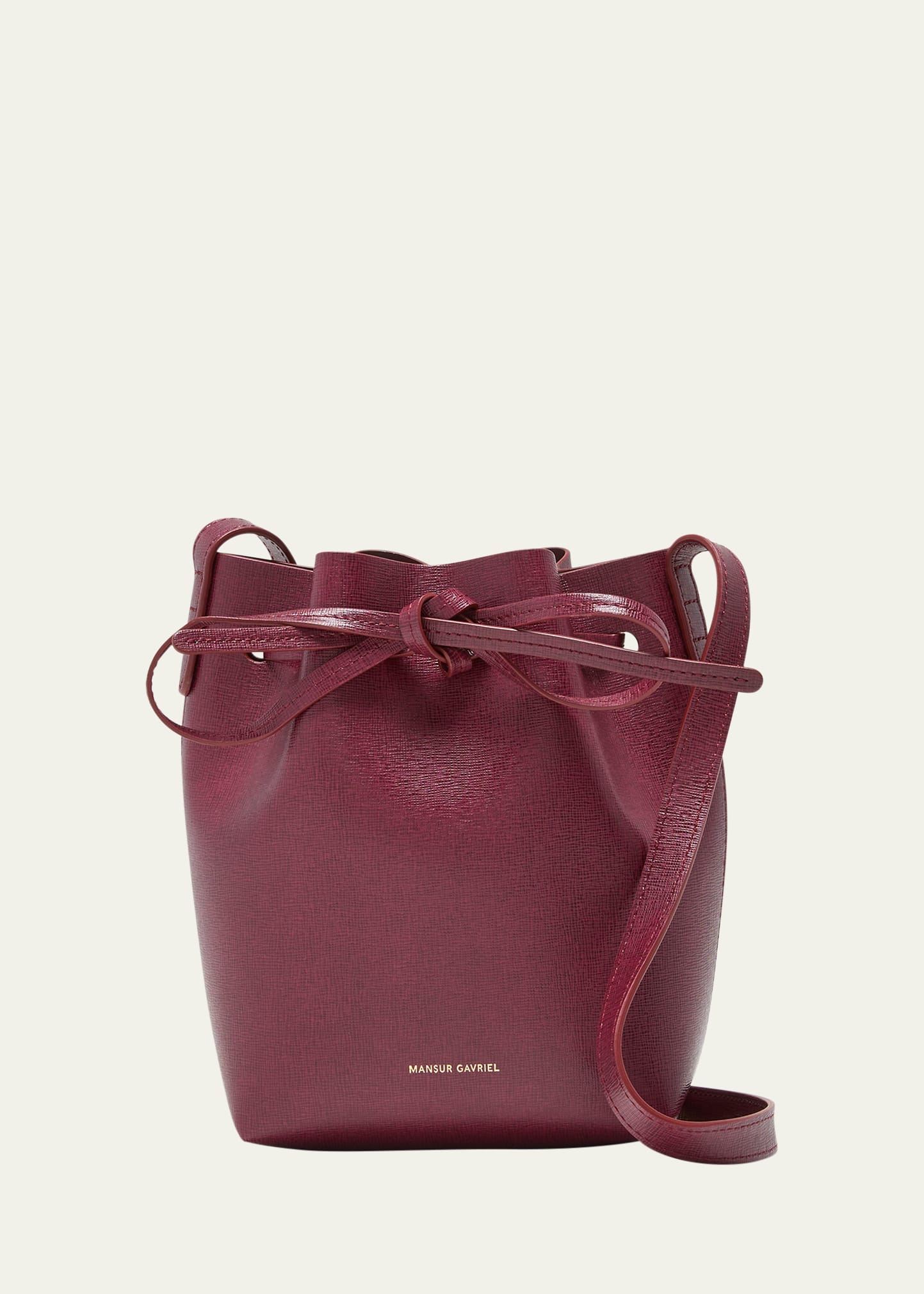 MANSUR GAVRIEL MINI MINI SAFFIANO LEATHER BUCKET BAG