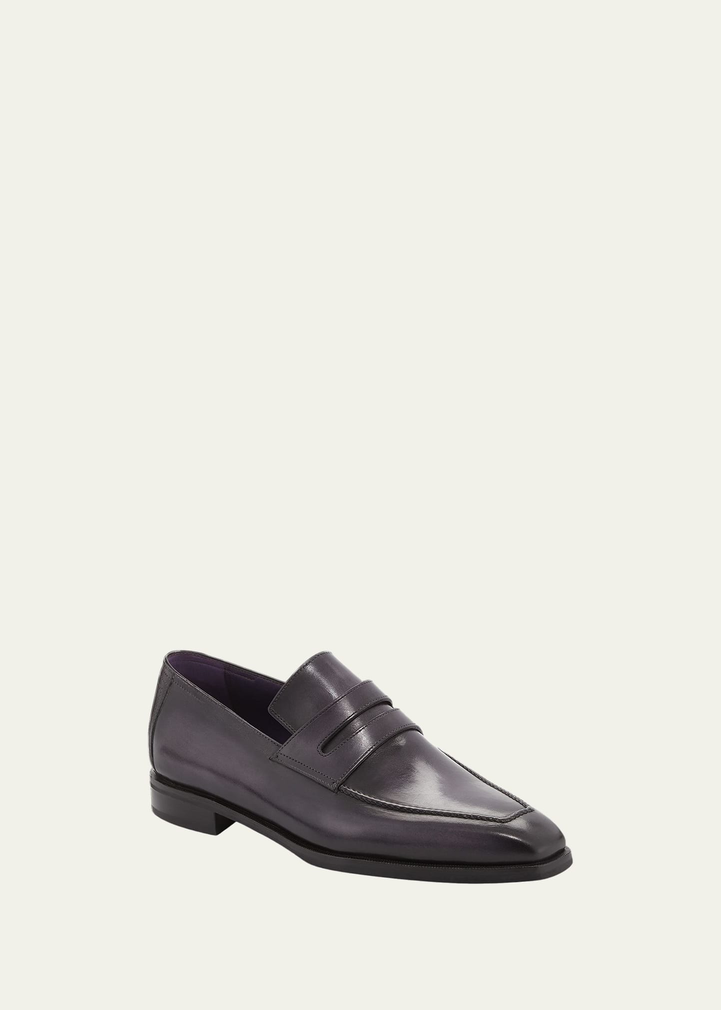 Berluti Andy Leather Loafer, Black Smart Closet