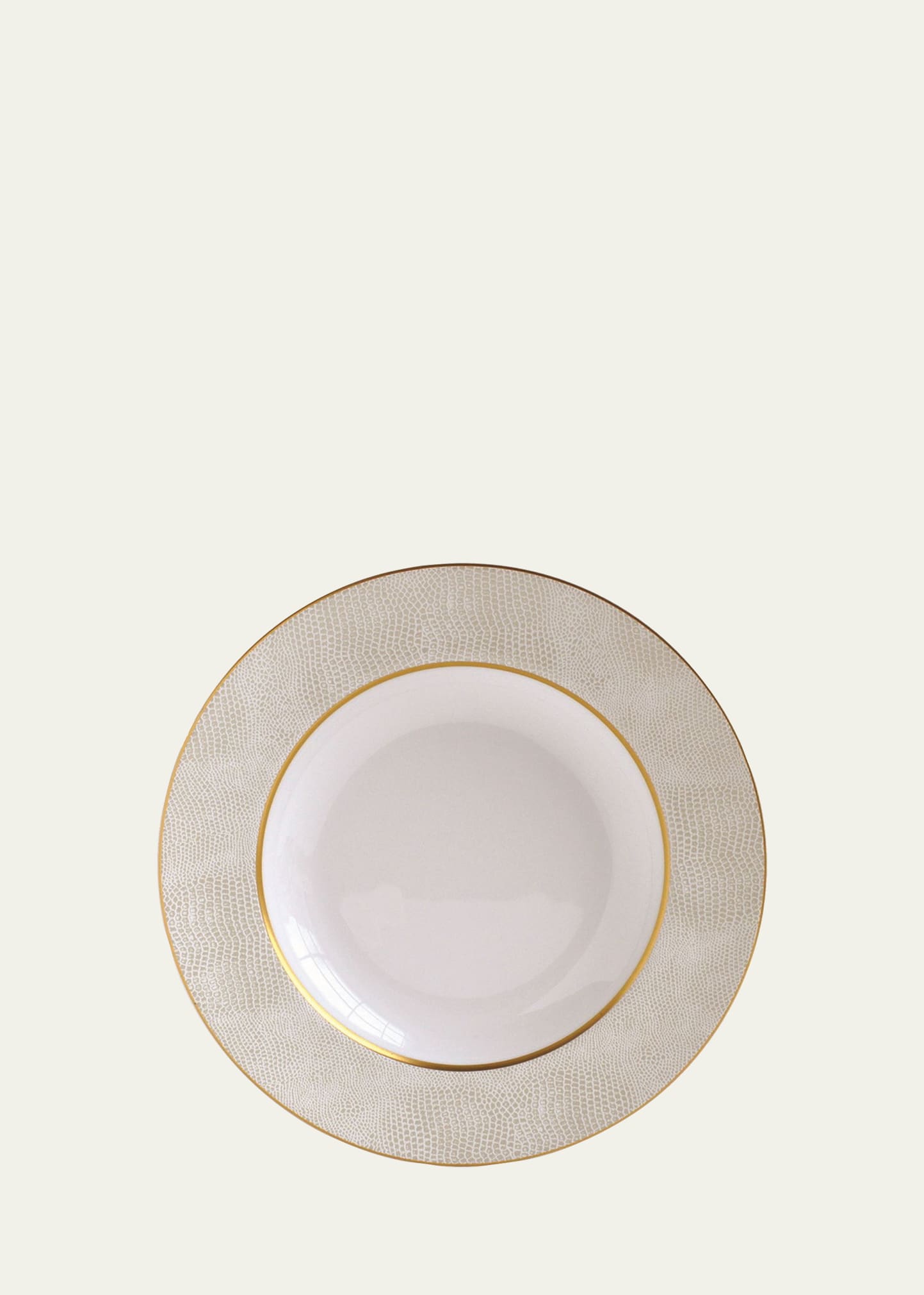 Shop Bernardaud Sauvage White Rim Soup Plate In White Gold