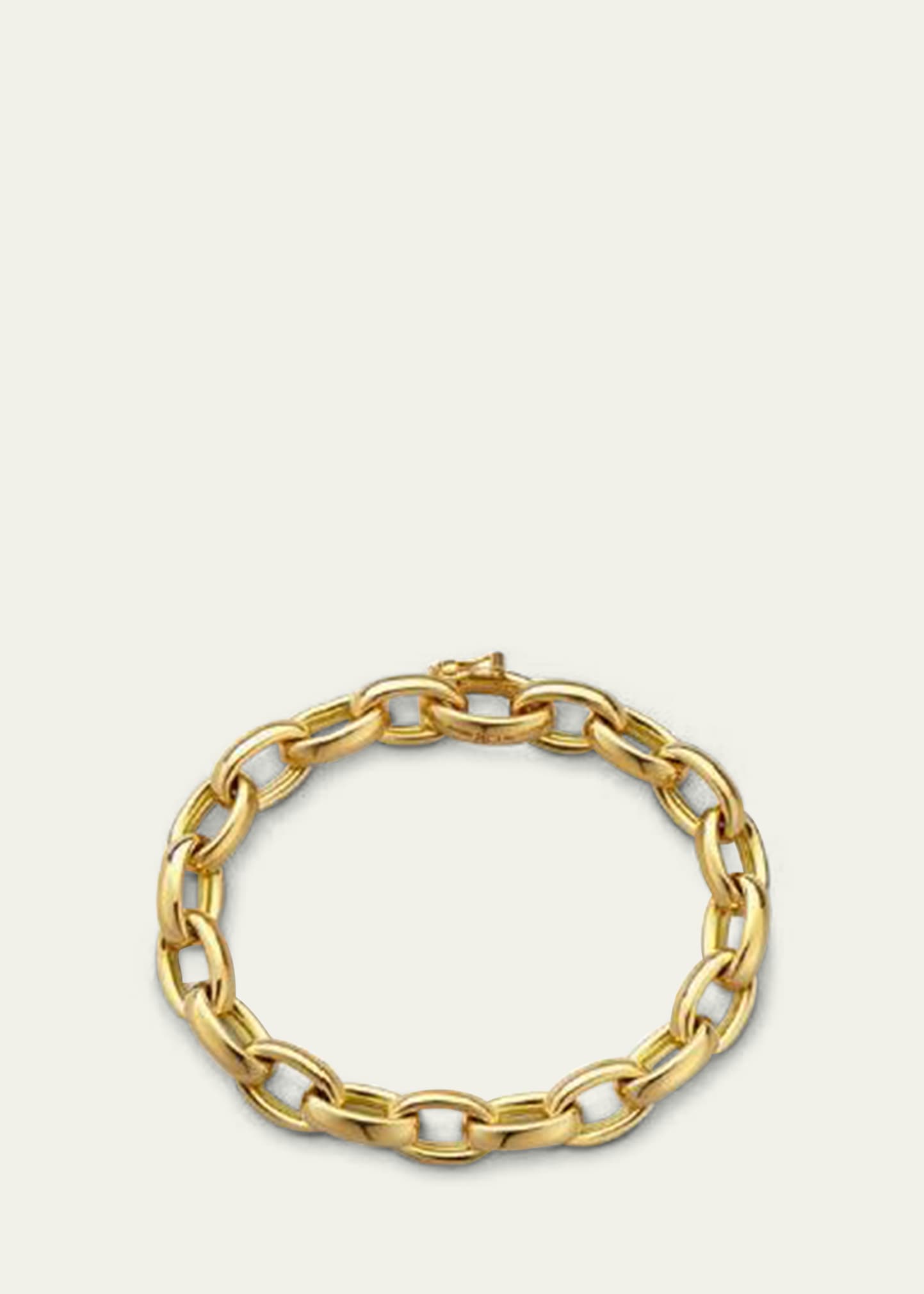 18K Yellow Gold Elizabeth Link Handmade Bracelet, 7.5"L