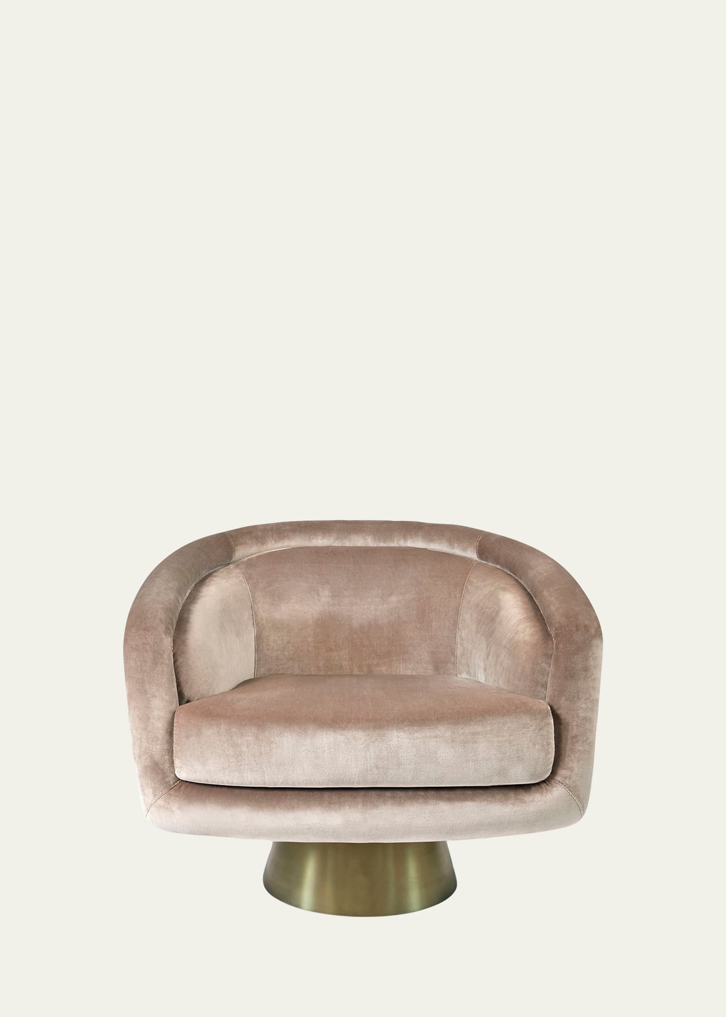 Shop Jonathan Adler Bacharach Velvet Swivel Chair In Champagne