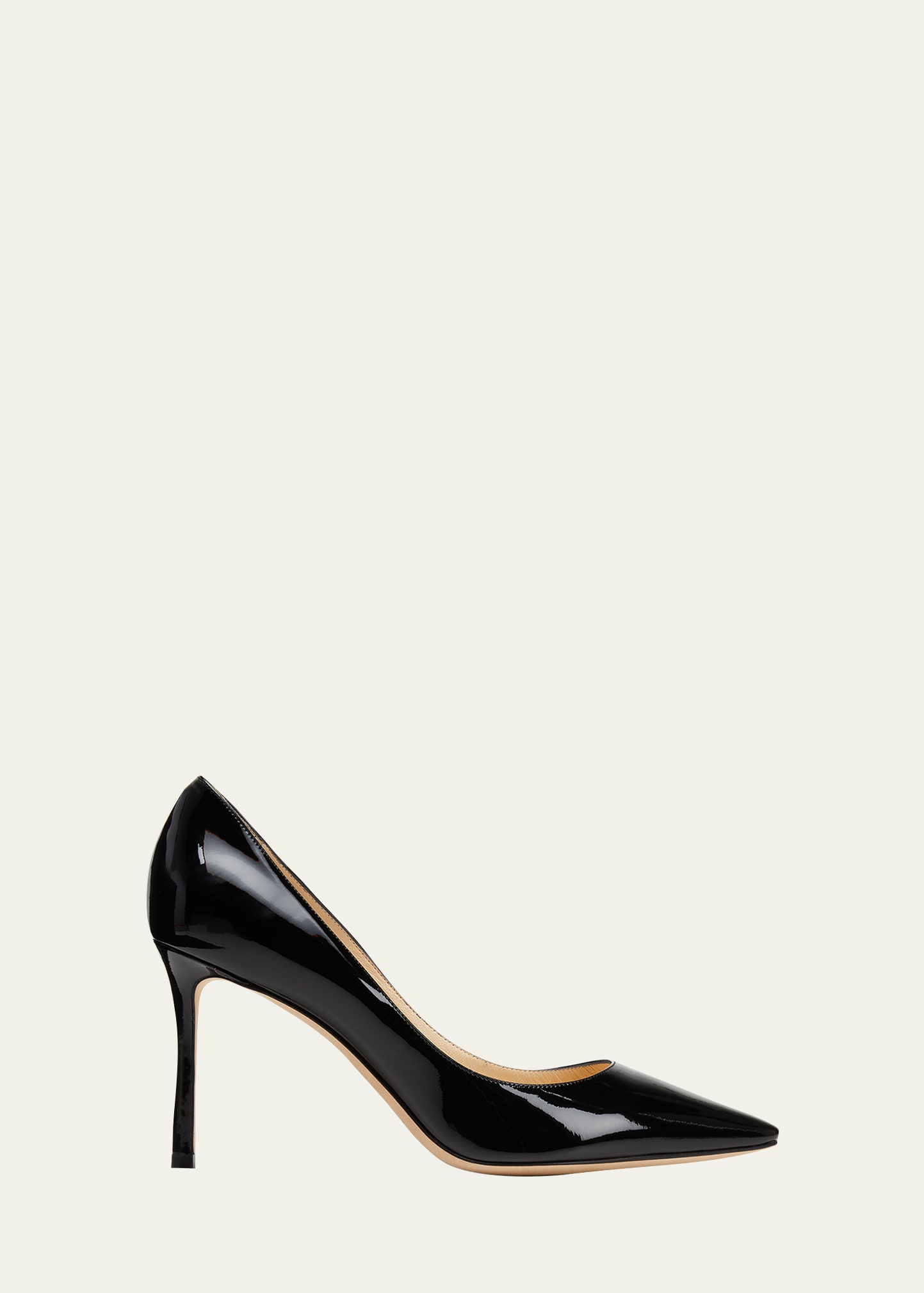 Jimmy Choo Romy Patent Pointed-toe 85mm Pumps In Black