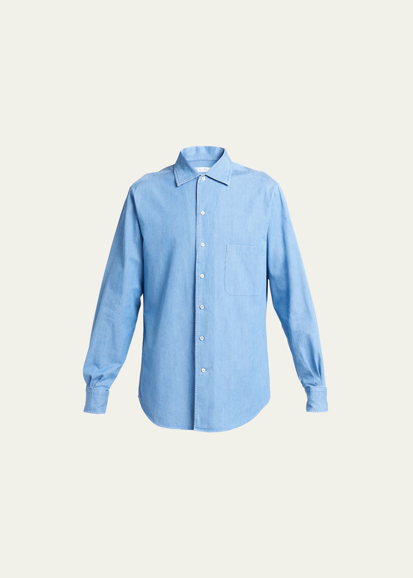 Loro Piana Andre Denim Sport Shirt In 60bb Bleached Ind