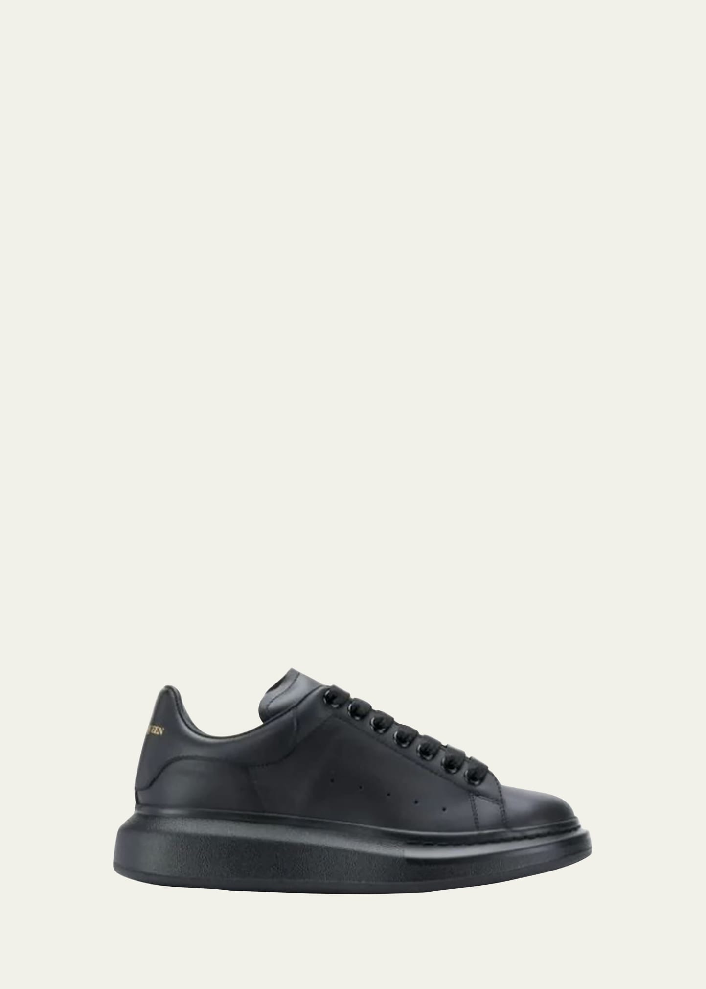 Alexander Mcqueen Men Black Oversize Sneakers With Logo Lettering On The Heel In Leather Man
