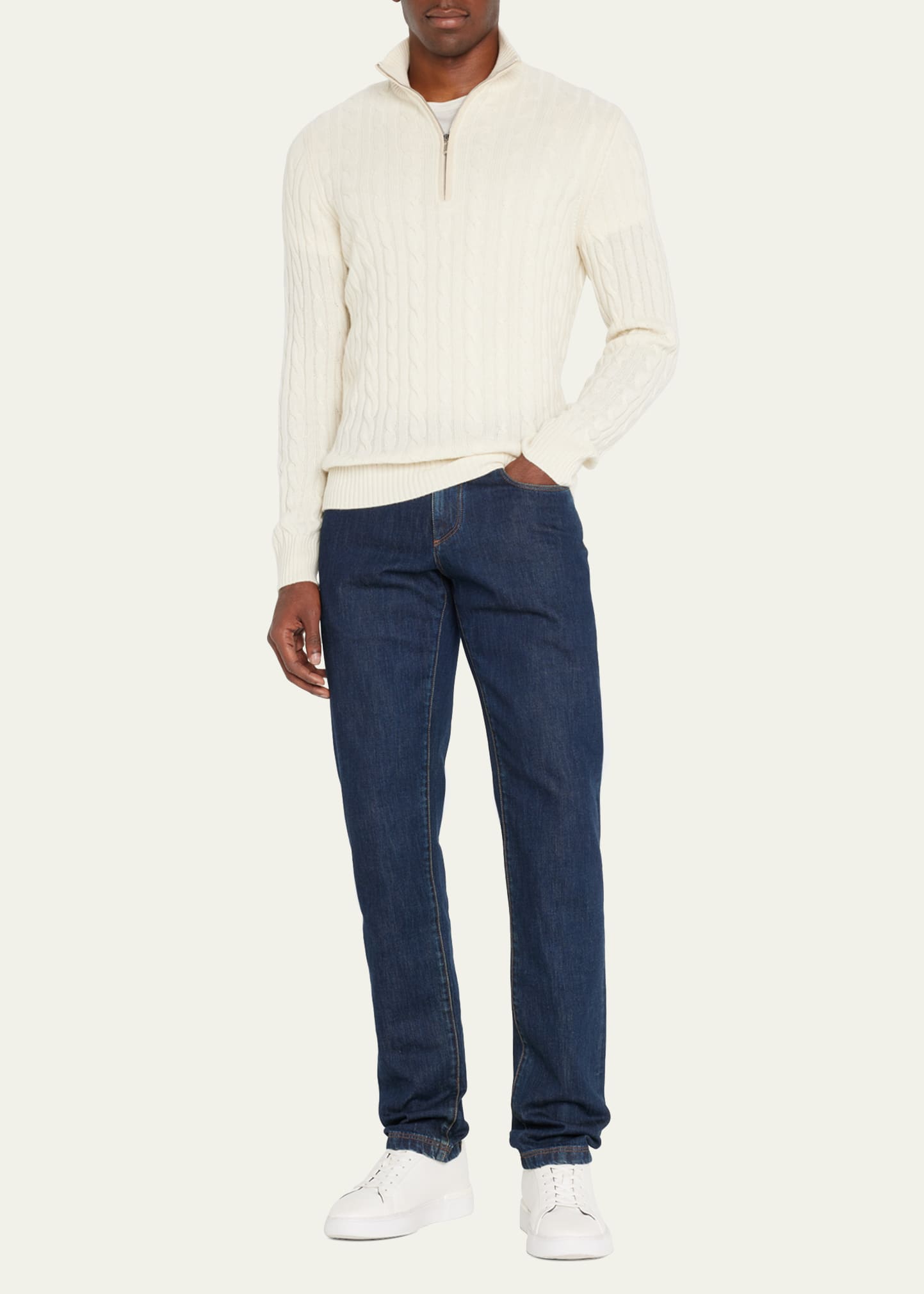 Loro Piana Cashmere Cable-knit Sweater In J0yt Fire Weedkum