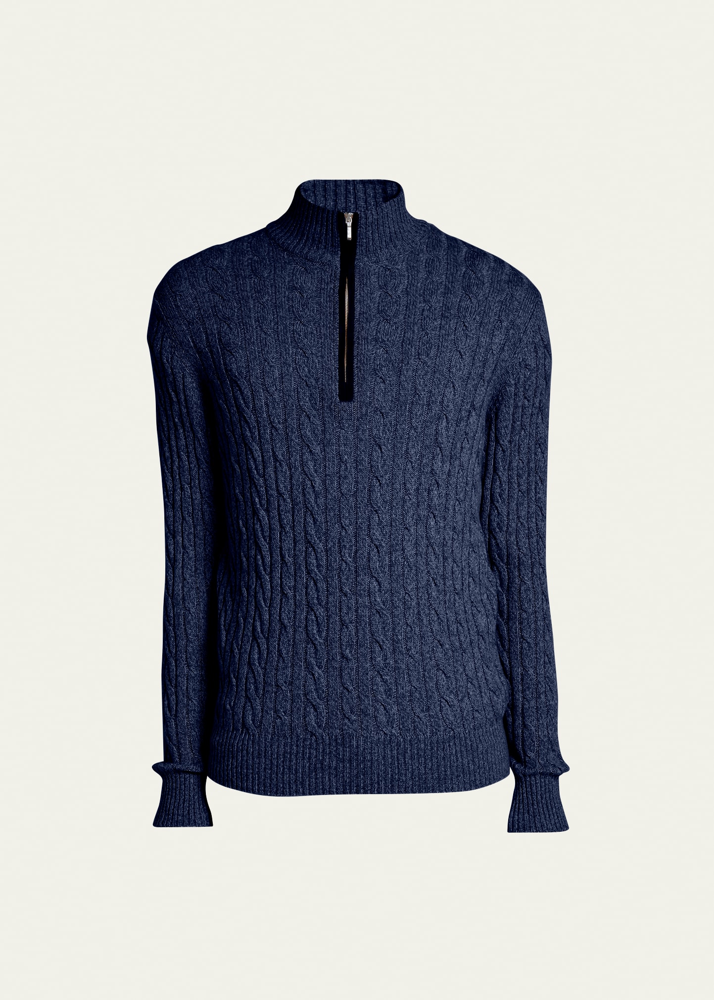 Loro Piana Cashmere Cable-knit Sweater In Medium Blue