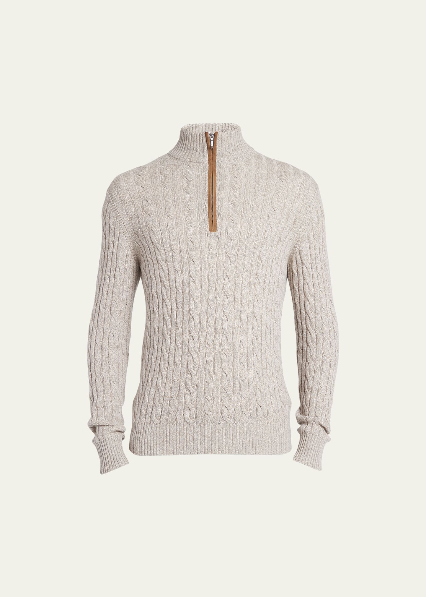 Loro Piana Cashmere Cable-knit Sweater In Tawny Amber Melan