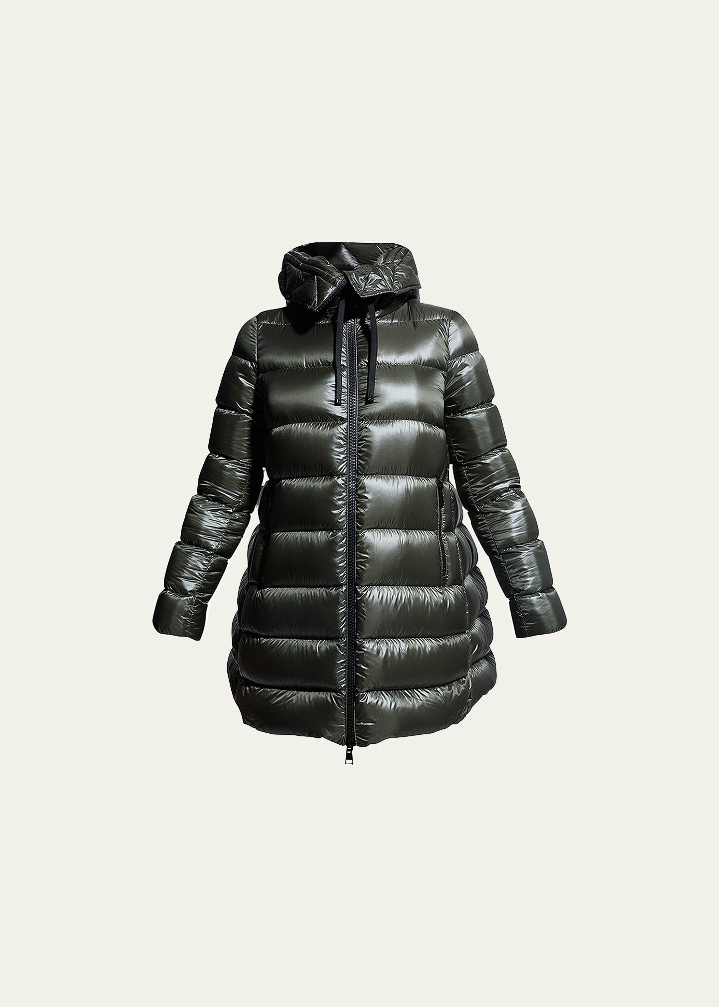 Moncler Suyen Down Quilted Nylon Hooded Parka In Army Green