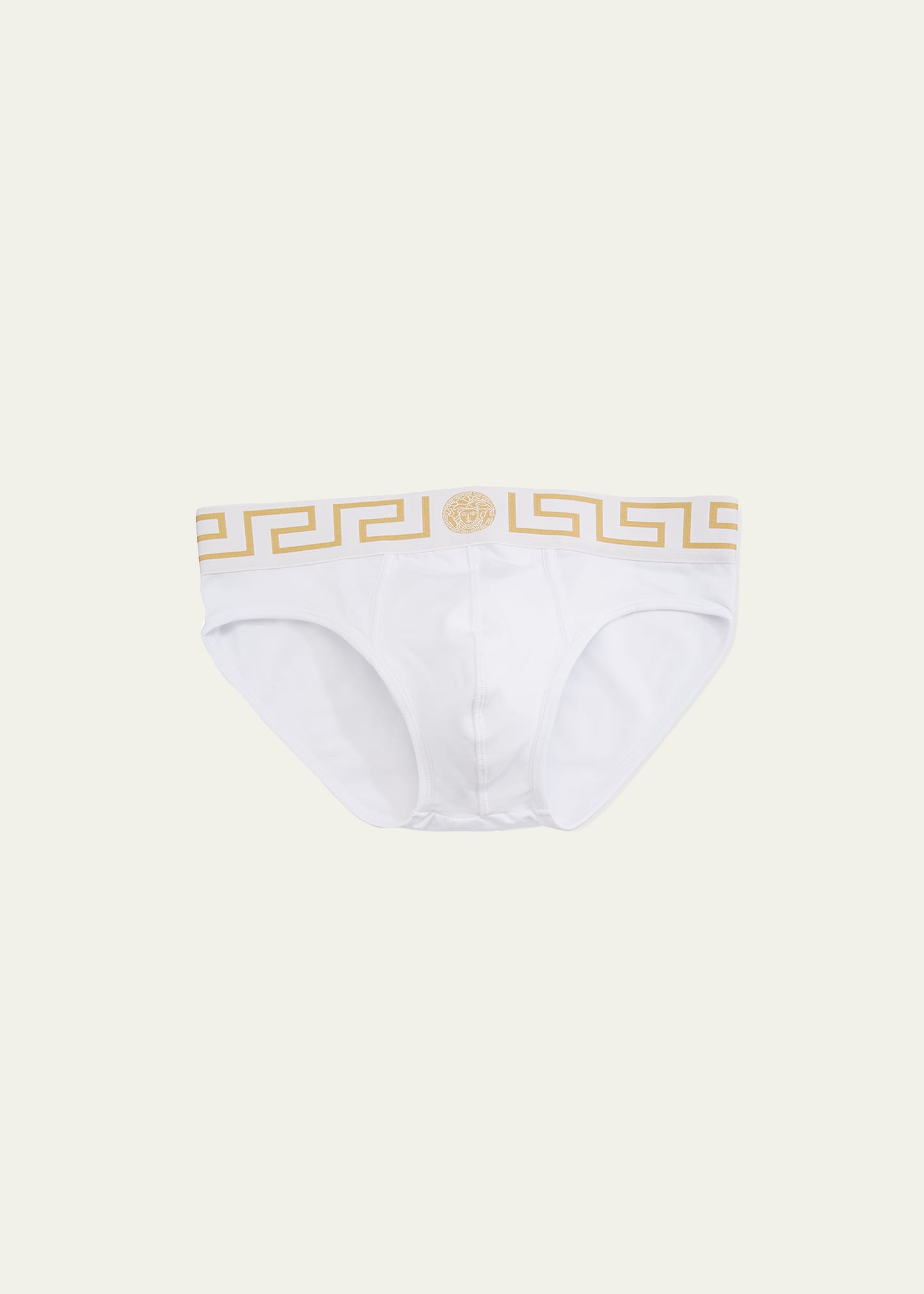 Versace Greek Key Low-rise Briefs In White