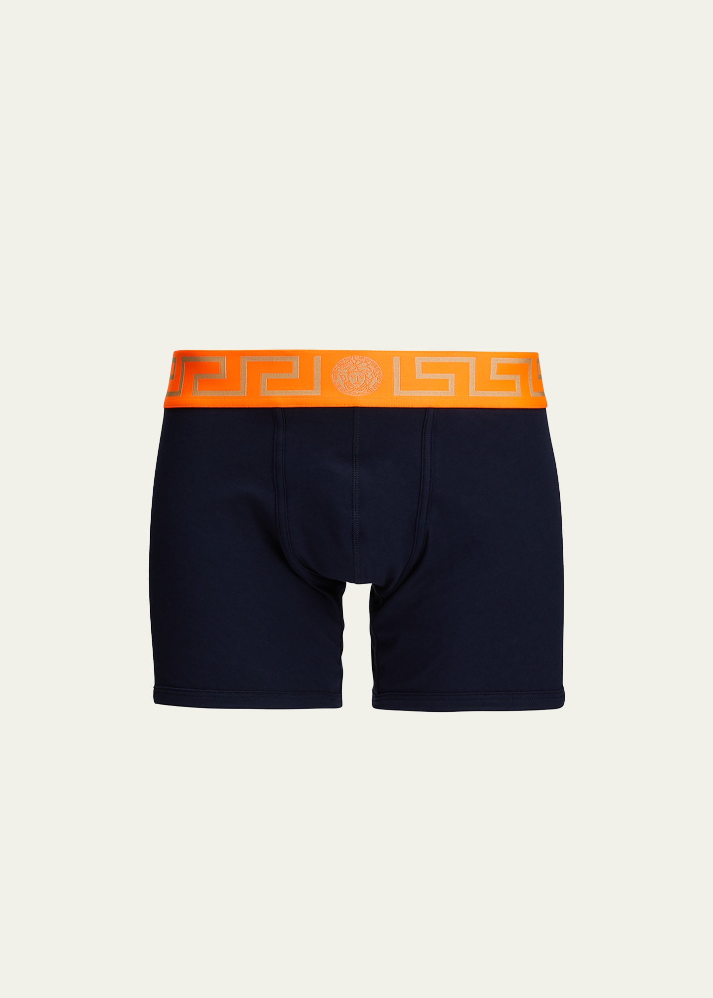 Versace Greca Border Long Boxer Trunks