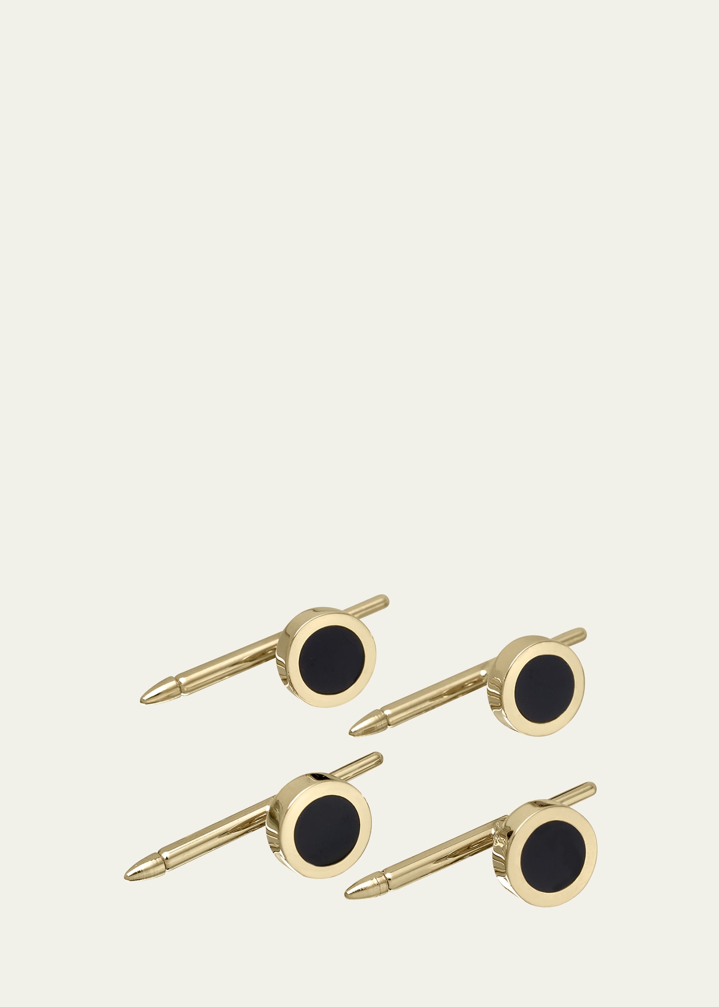 Men's 14K Gold Black Onyx Shirt Studs