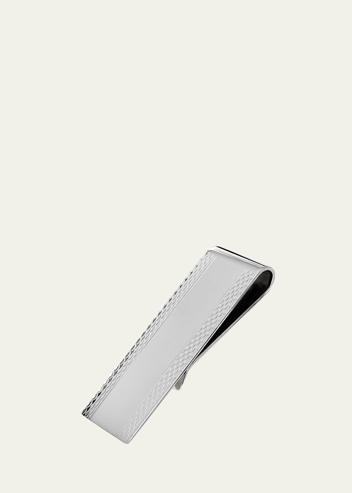 Bergdorf Goodman Men's Textured Edge Sterling Silver Money Clip In Metallic