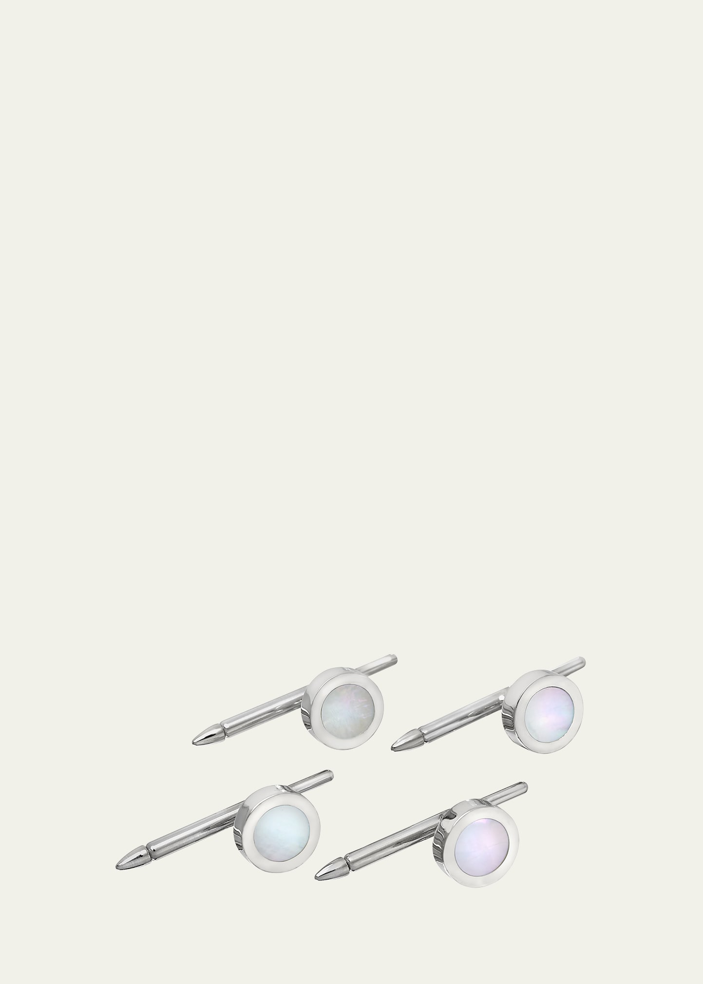 Men's 14K White Gold Mother-of-Pearl Shirt Studs