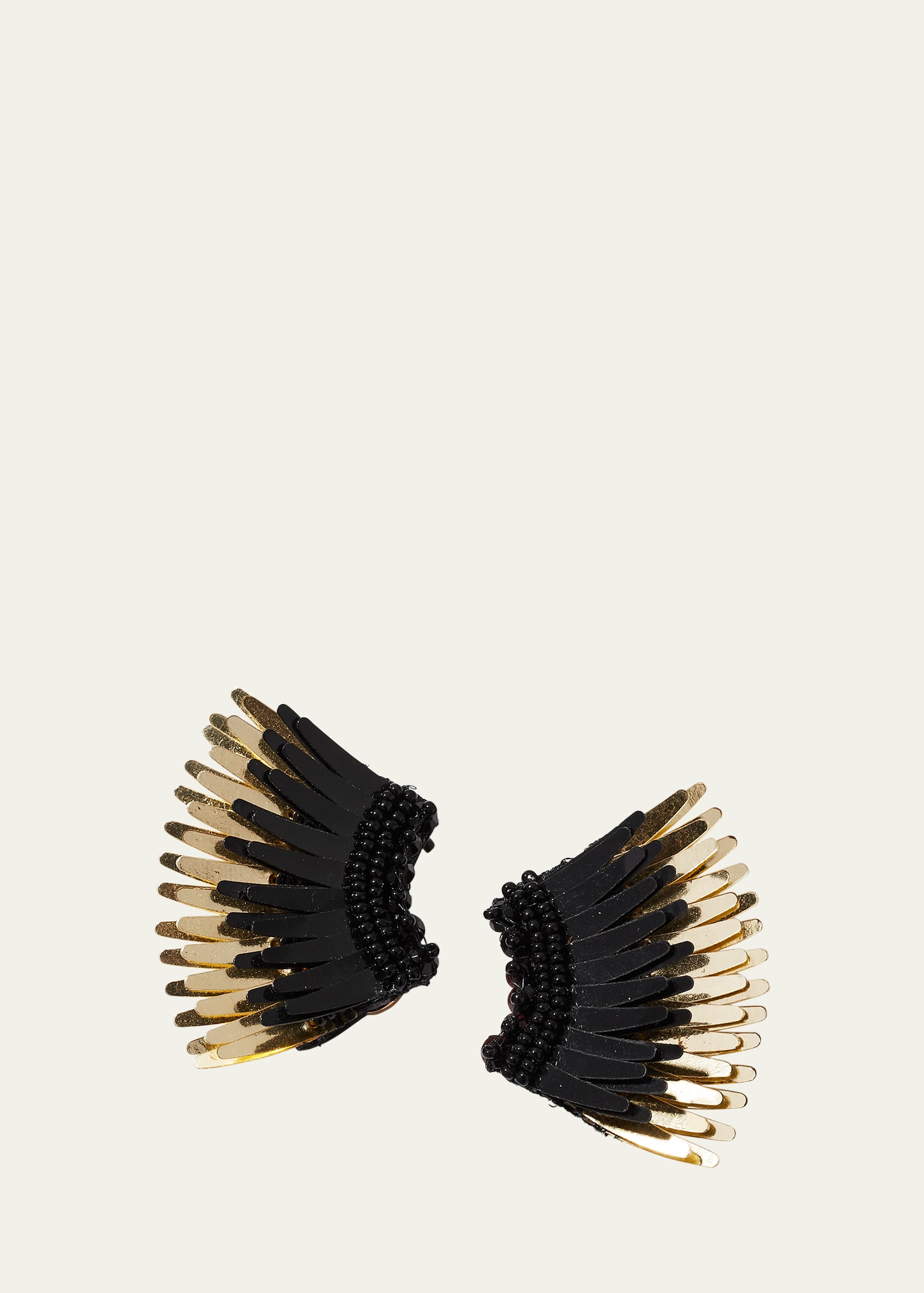 Mini Madeline Statement Earrings, Black/Golden