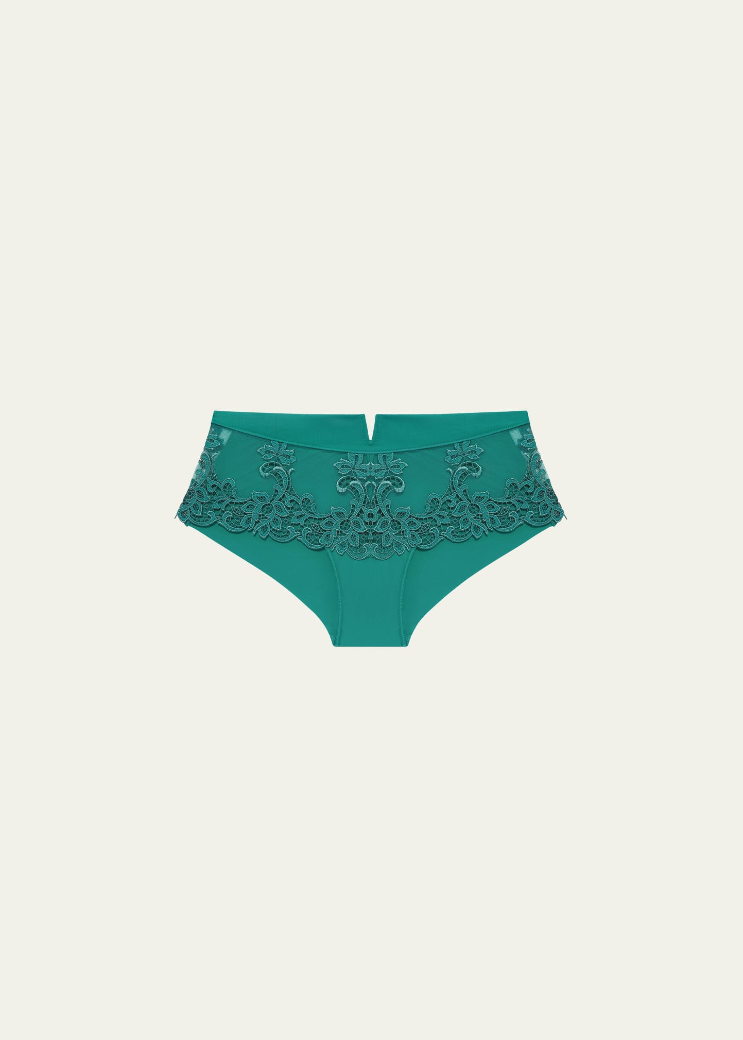 Simone Perele Saga Tattoo Lace Boyshorts In Garden Green