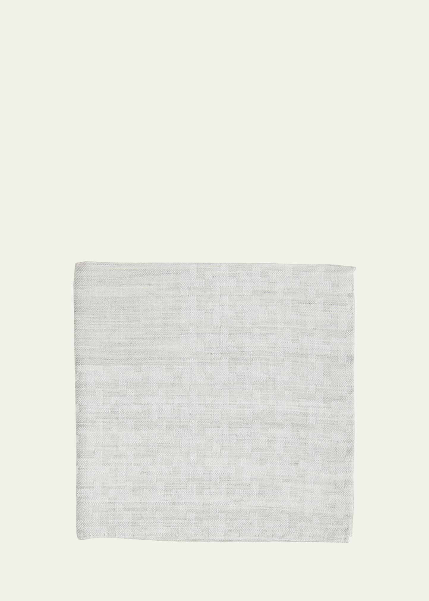 Simonnot Godard Men's Irregular Box-print Cotton Handkerchief In Light Gry