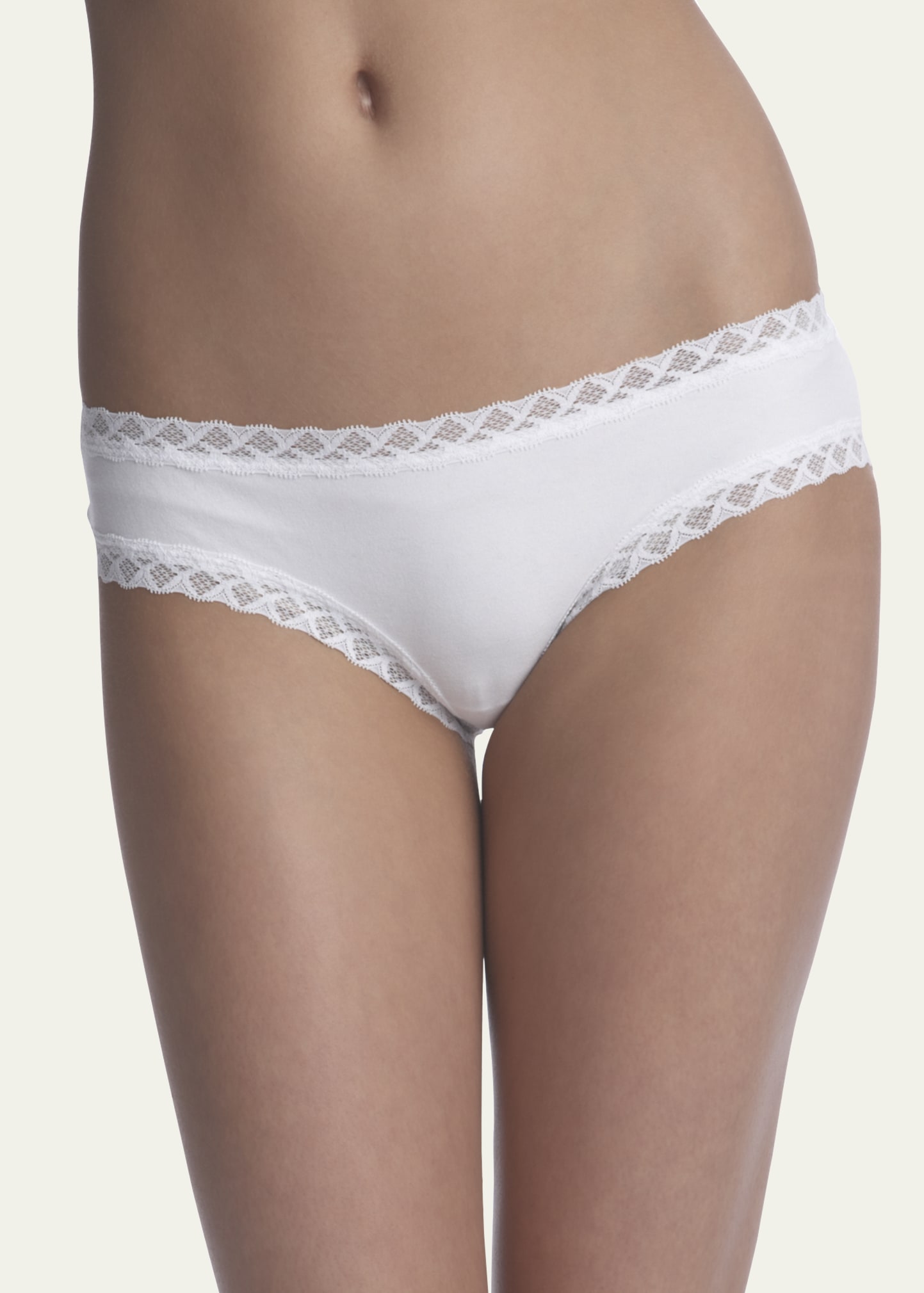 Natori Bliss Girl Lace-trim Bikini Briefs In White