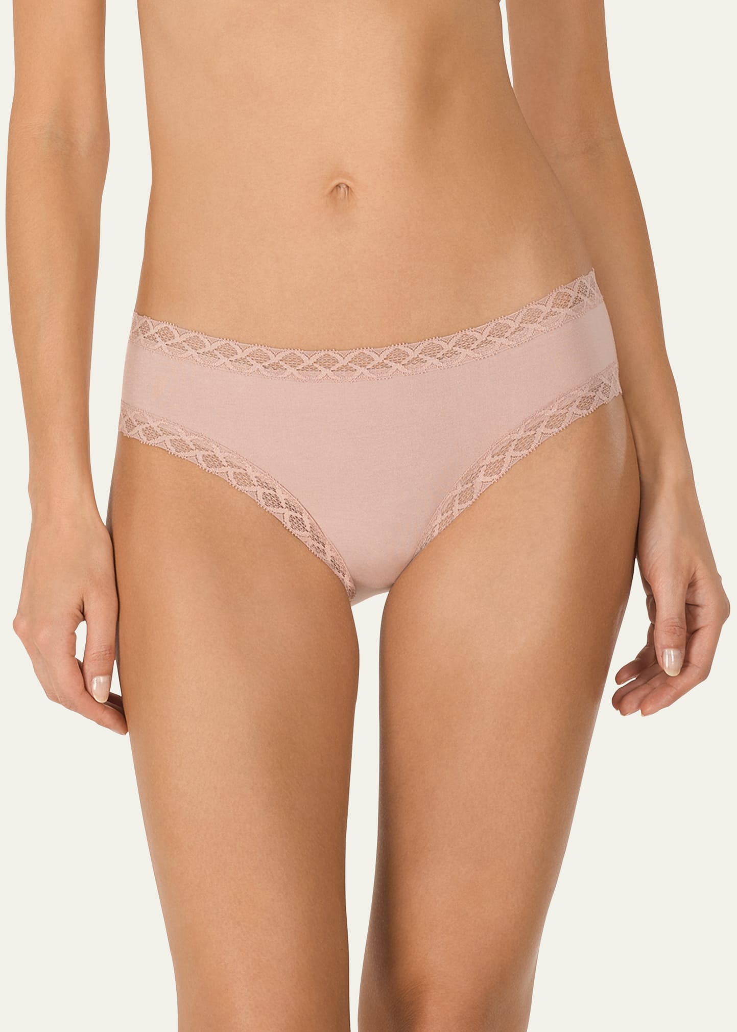 Natori Bliss Perfection Lace-waist Bikini Underwear 756092 Fresh Mint / Lead