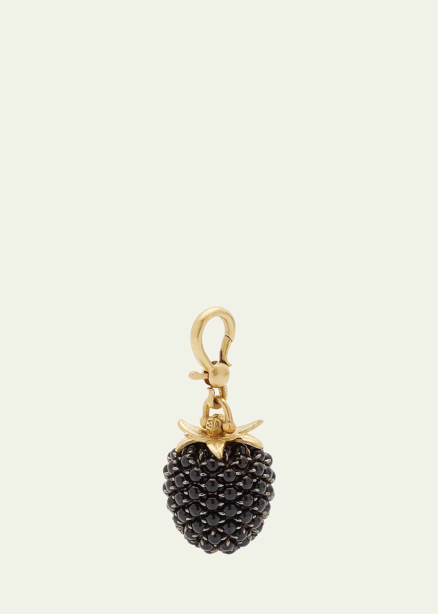 Yellow Gold Blackberry Charm with Black Sapphires