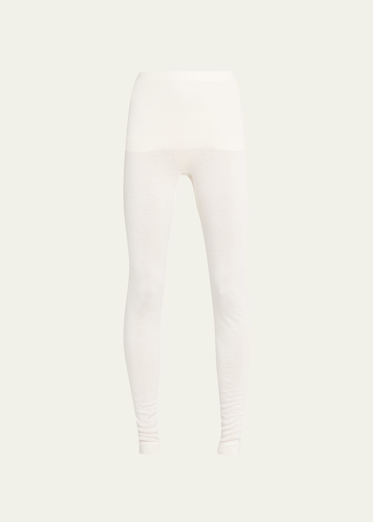 Hanro Cream Wool And Silk-blend Leggings In Vanilla