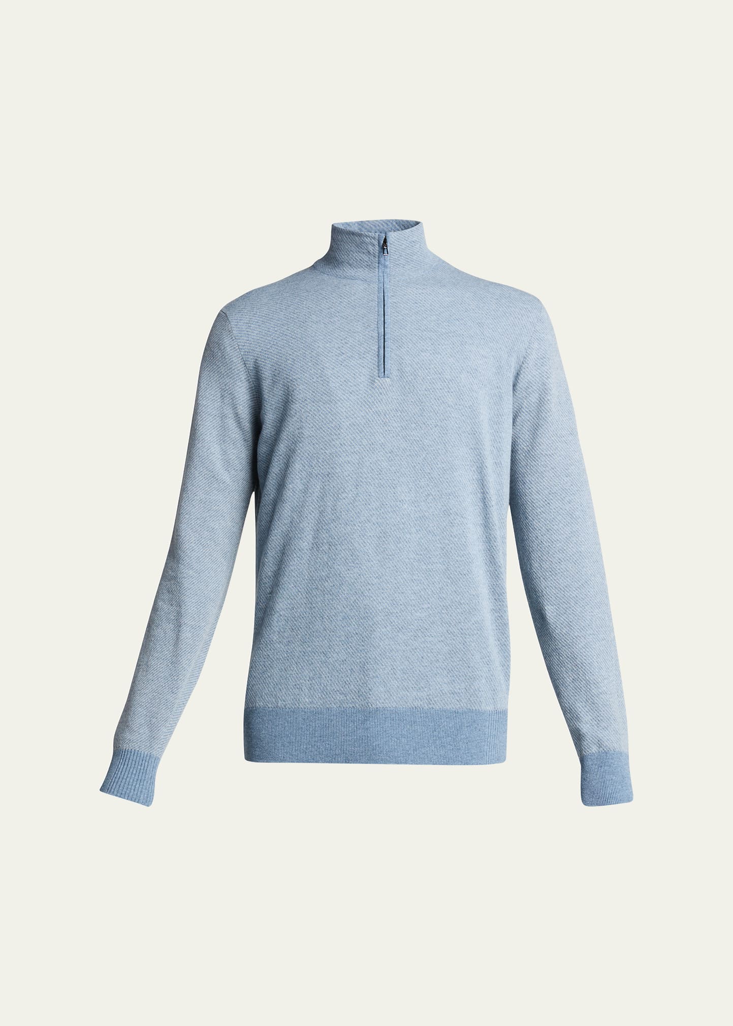 Loro Piana Men's Roadster 1/4-zip Cashmere Sweater In Orion Blue Mel