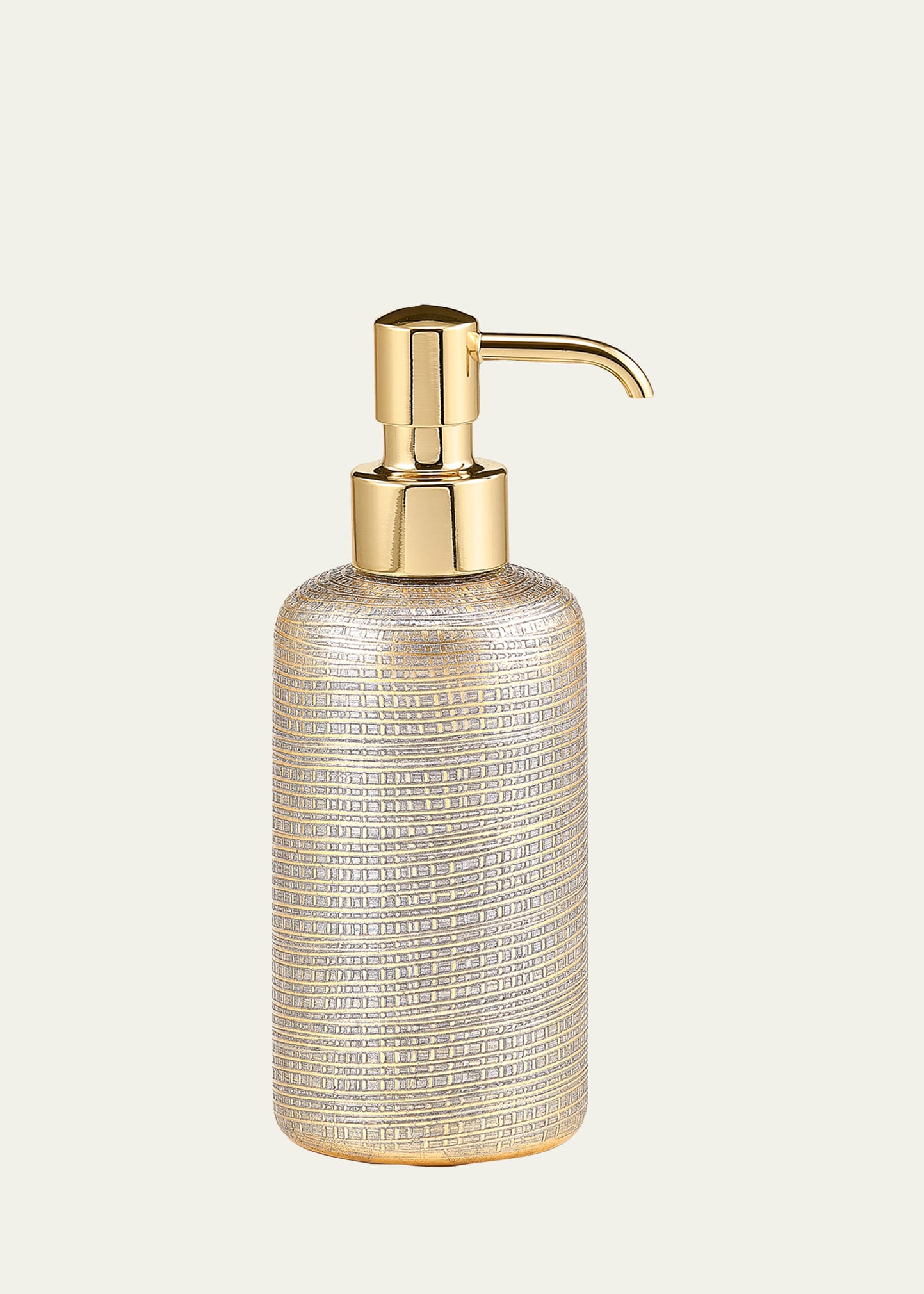 Woven Metallic Pump Dispenser with Golden Polished Top