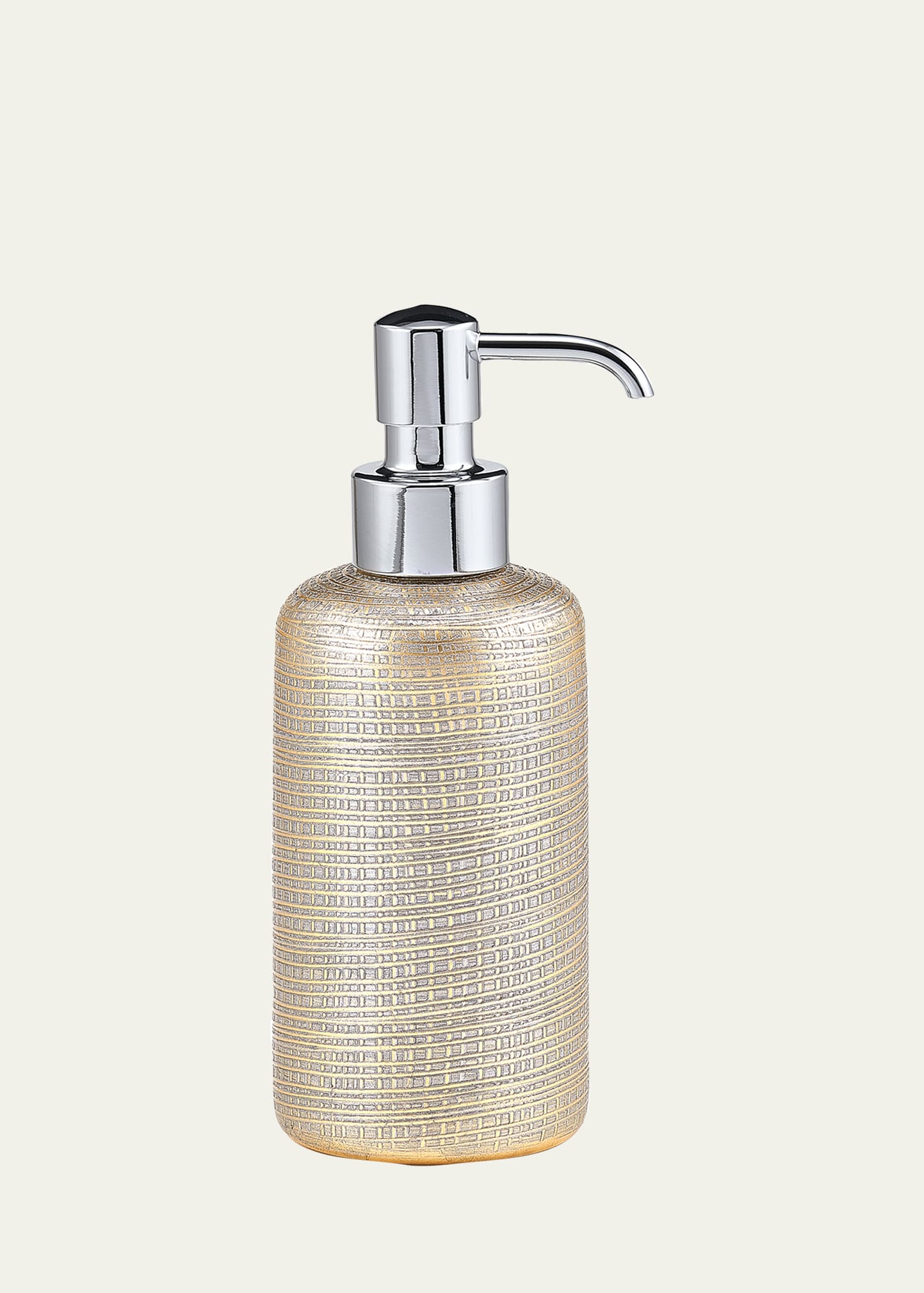 Woven Metallic Pump Dispenser with Nickel Polished Top