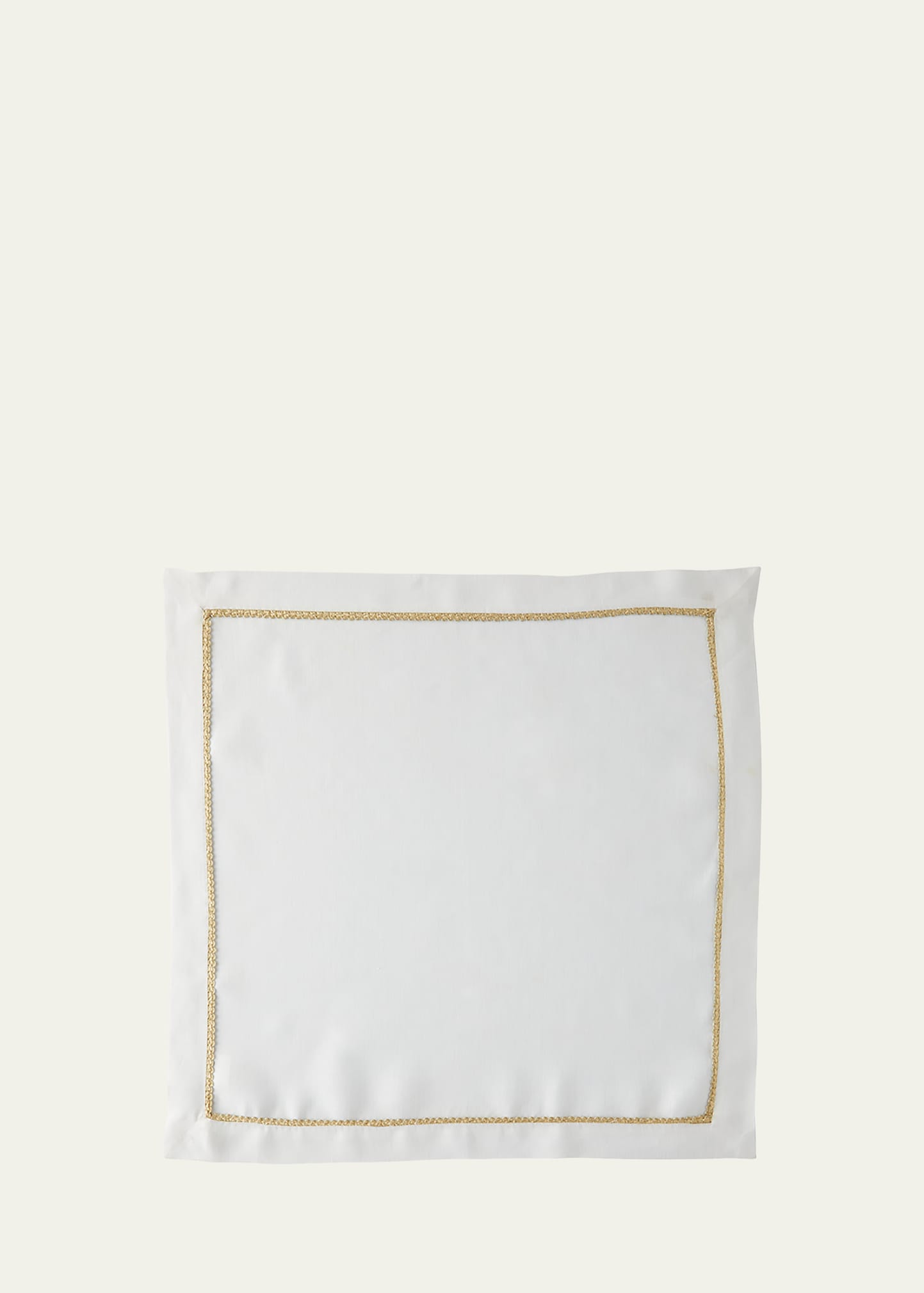 Nomi K Gold Braided Napkin In White