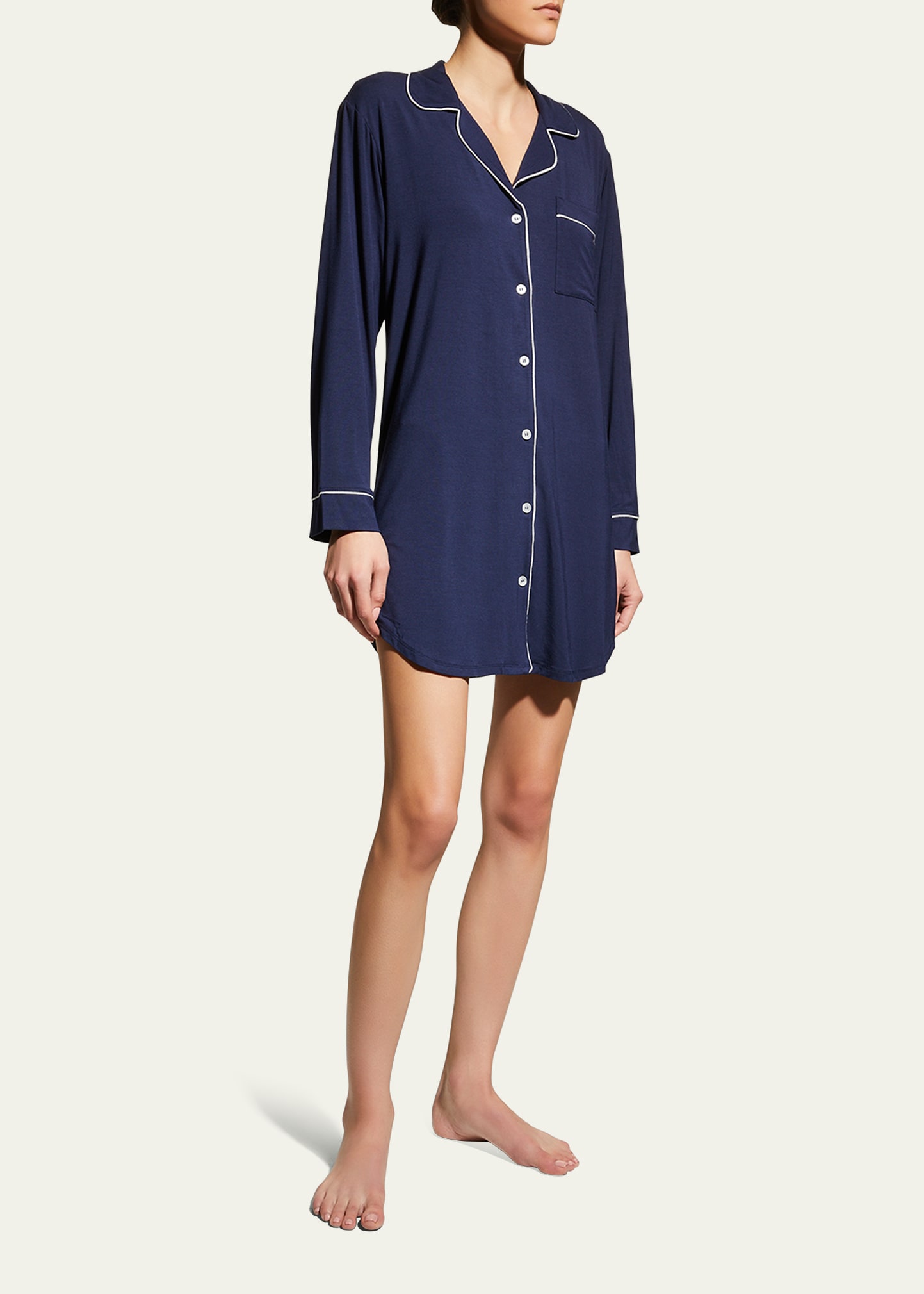 Eberjey Gisele Stretch Jersey Sleep Shirt In Navy