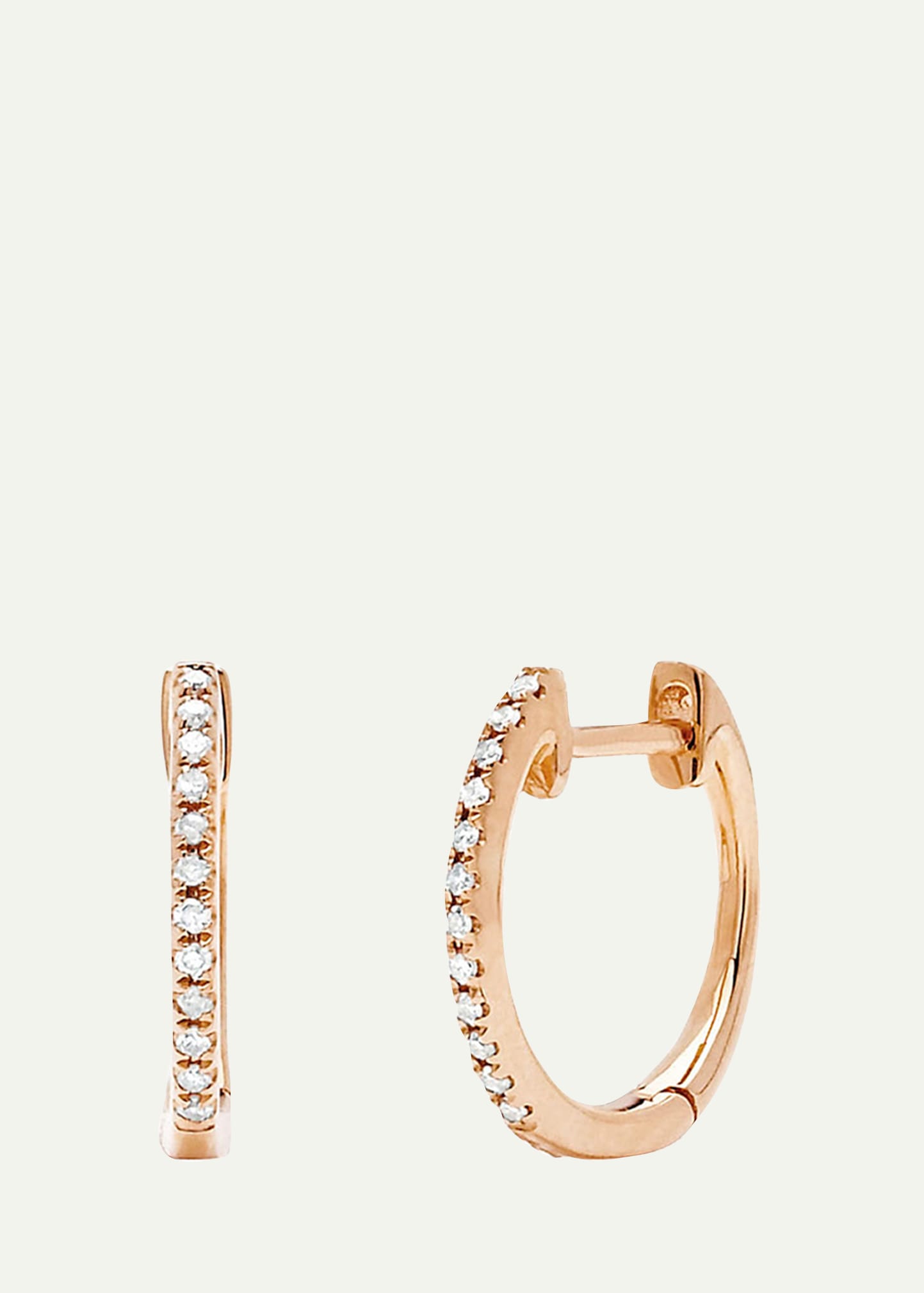 EF Collection Mini Diamond Huggie Earrings