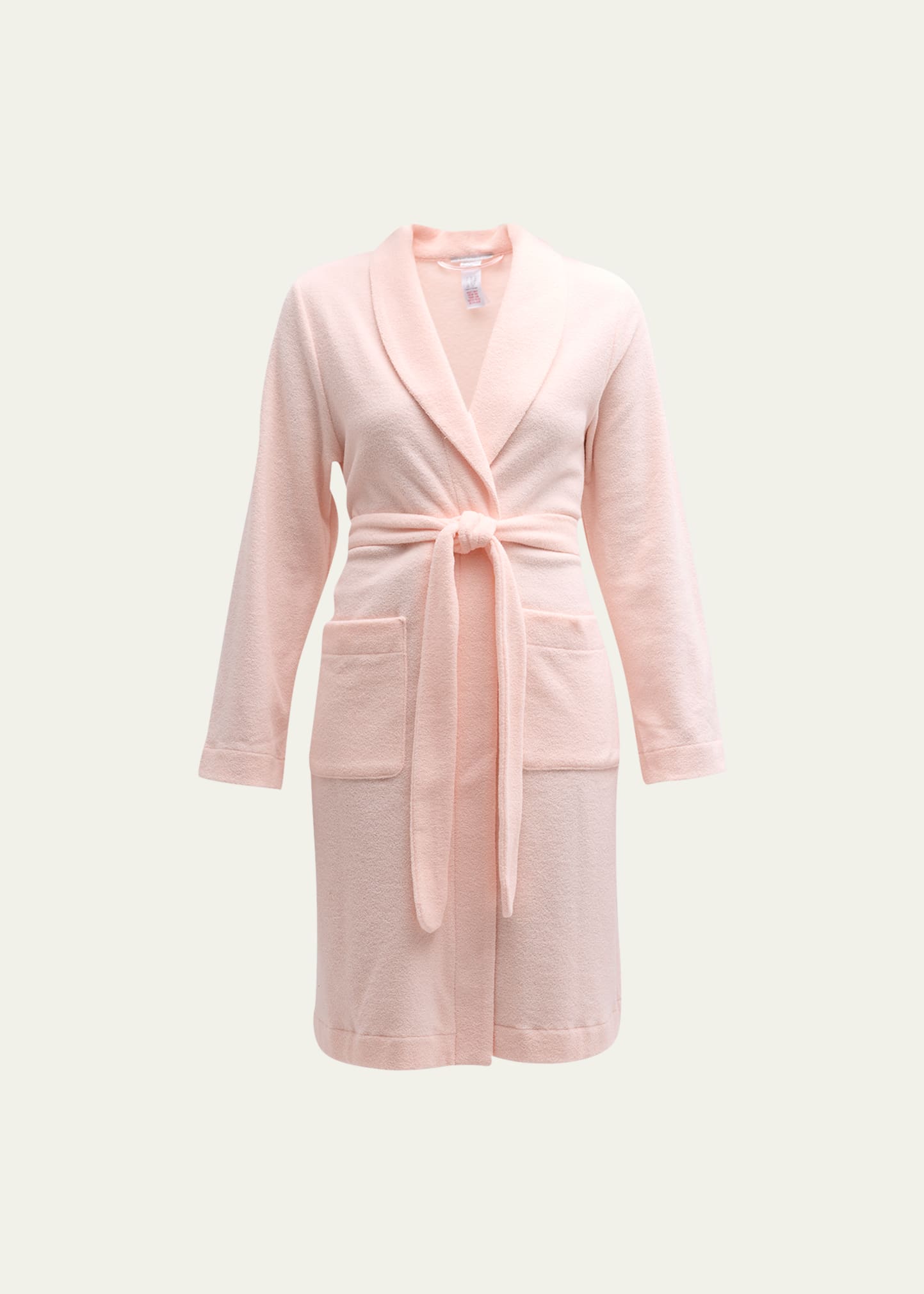Hanro Plush Short Robe In Tender Rose