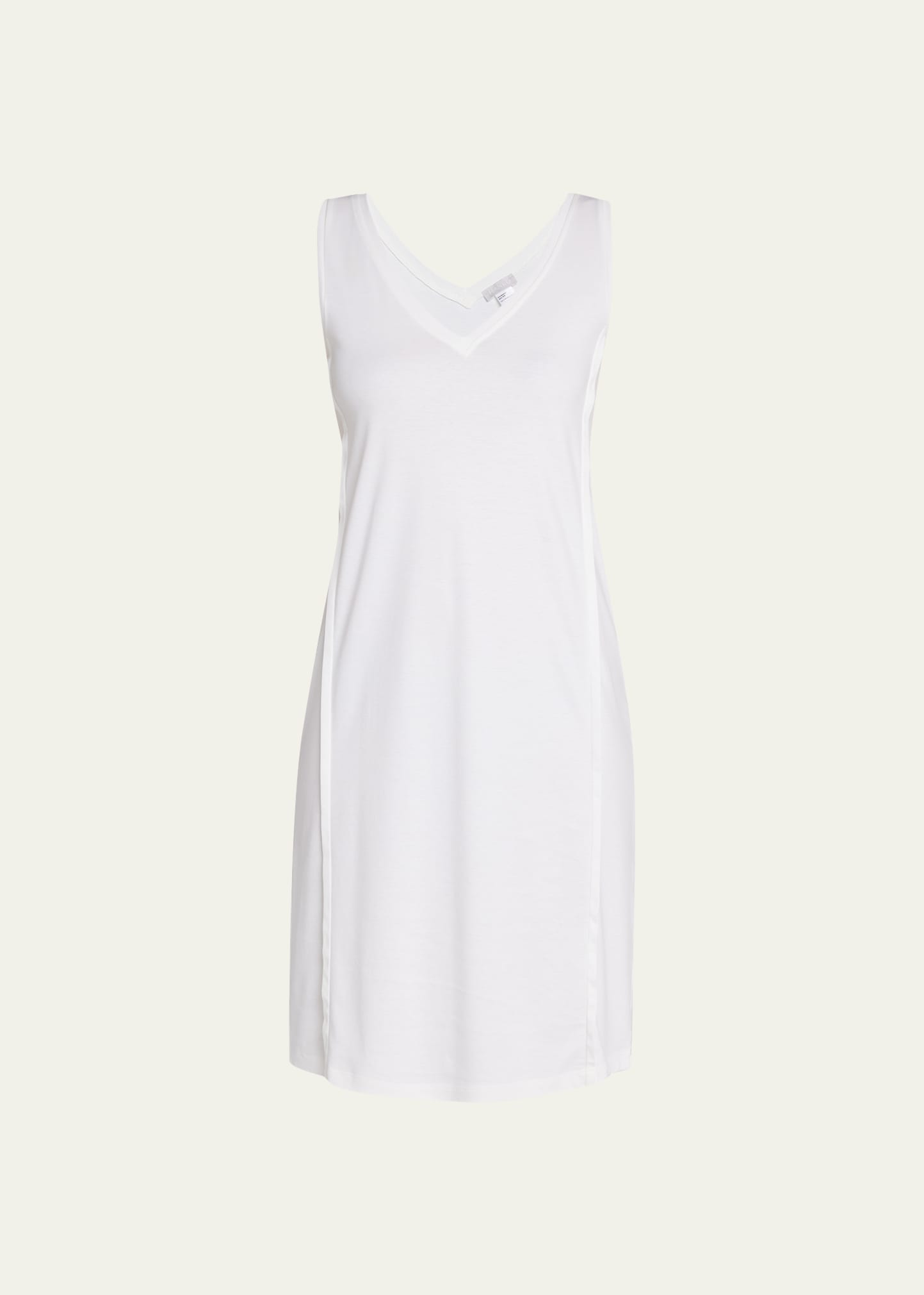 Shop Hanro Pure Essence Sleeveless Nightgown In Off White