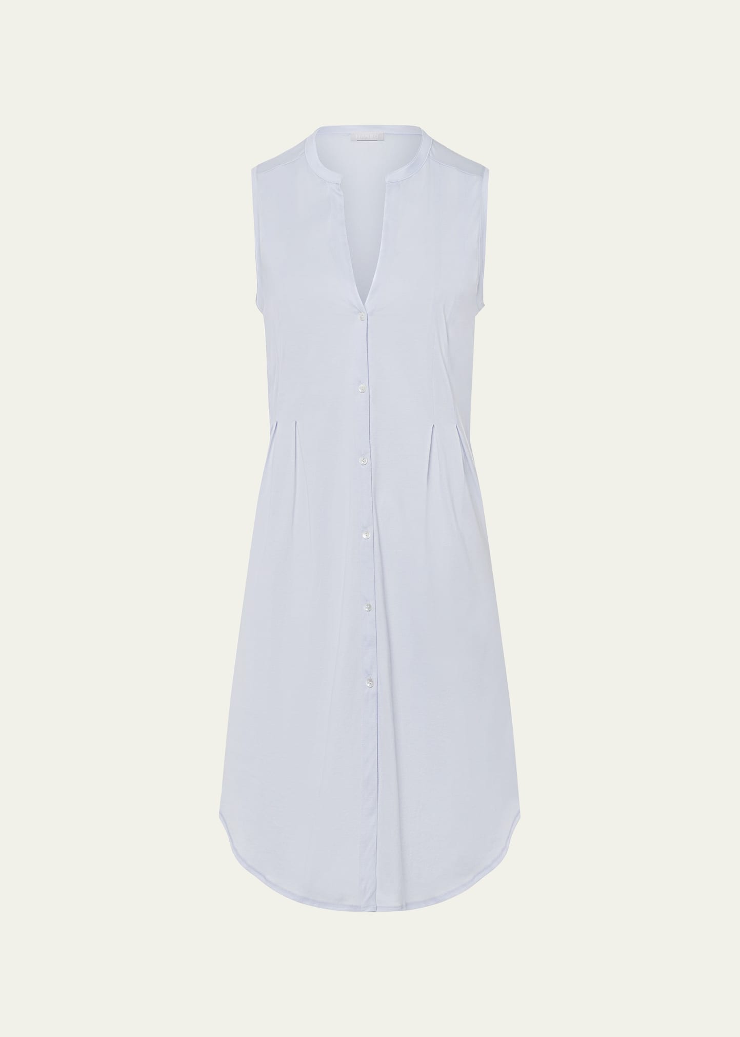 Hanro Cotton Deluxe Sleeveless Shirtwaist Nightgown In Blue Glow