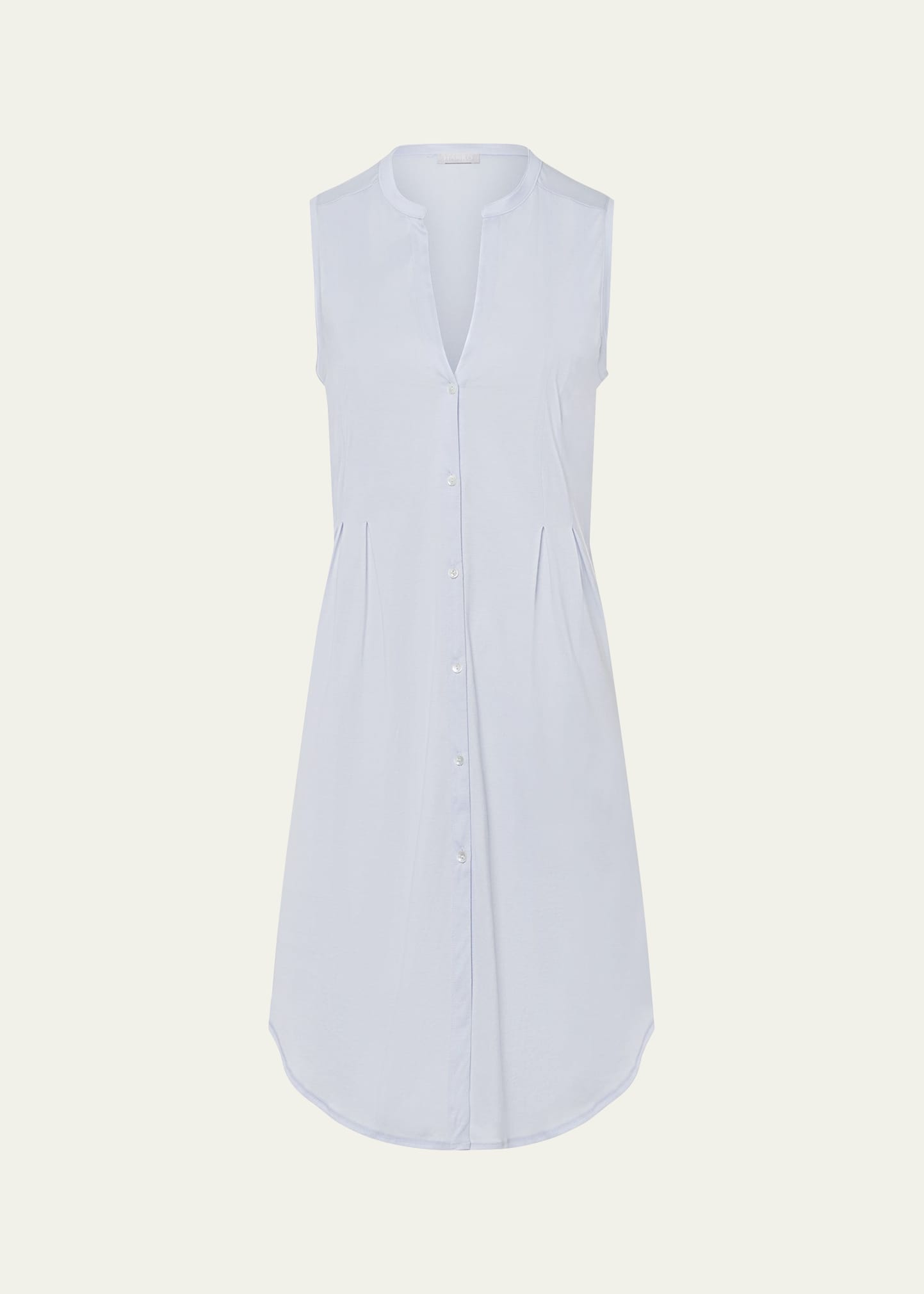 Hanro Cotton Deluxe Sleeveless Shirtwaist Nightgown In Blue Glow