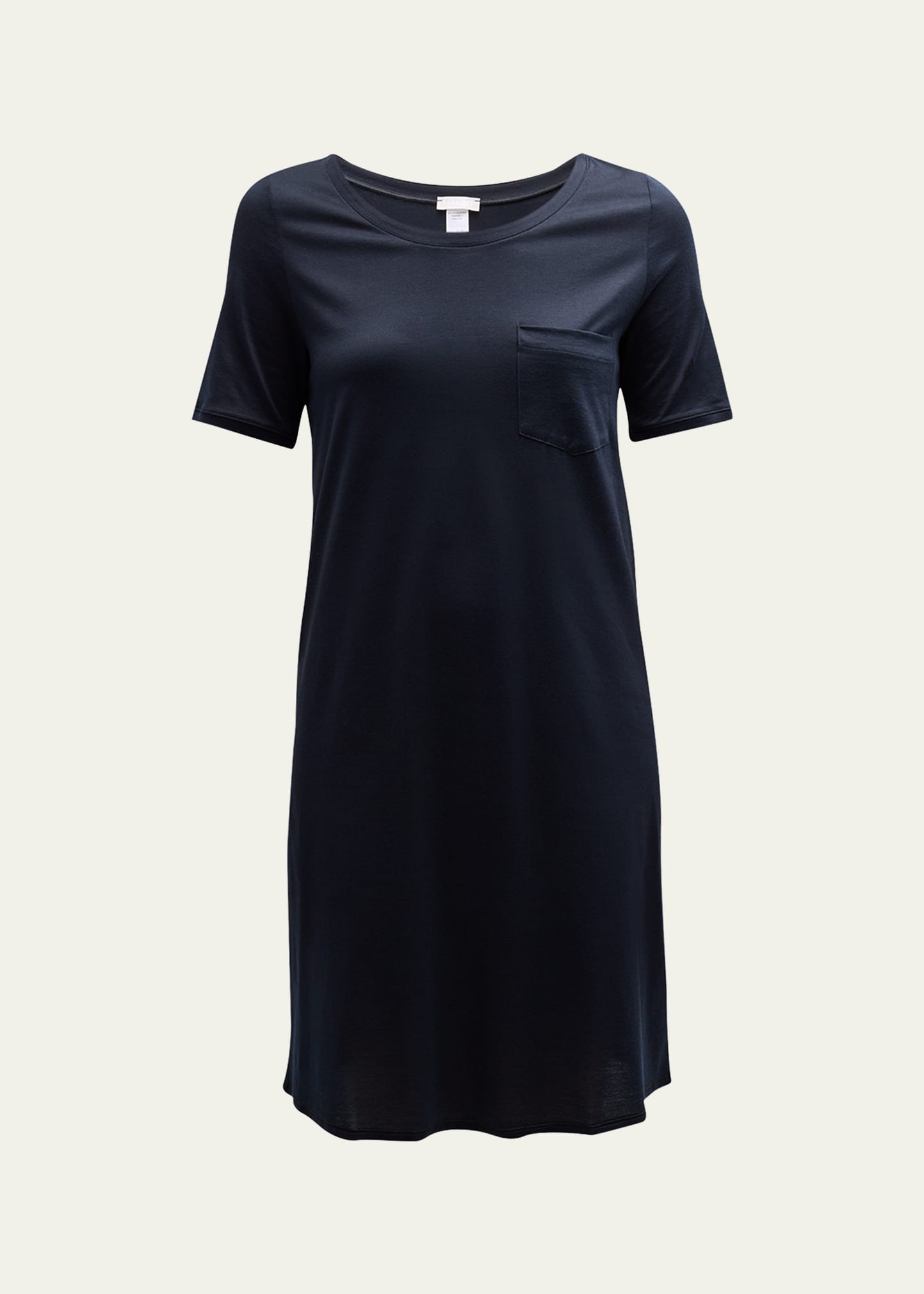 Shop Hanro Cotton Deluxe Short-sleeve Big Sleepshirt In Black