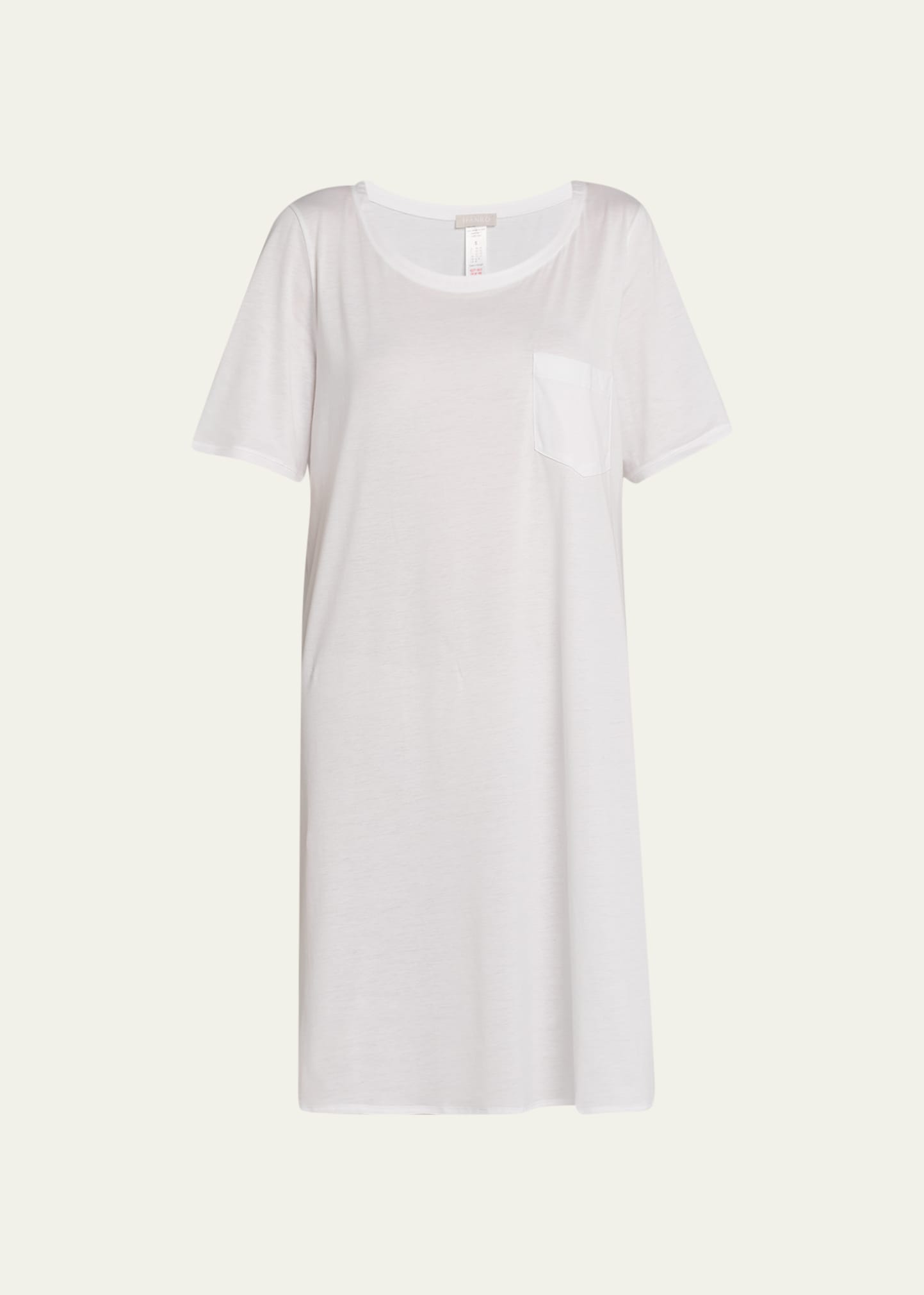 Hanro Cotton Deluxe Short-sleeve Big Sleepshirt In White