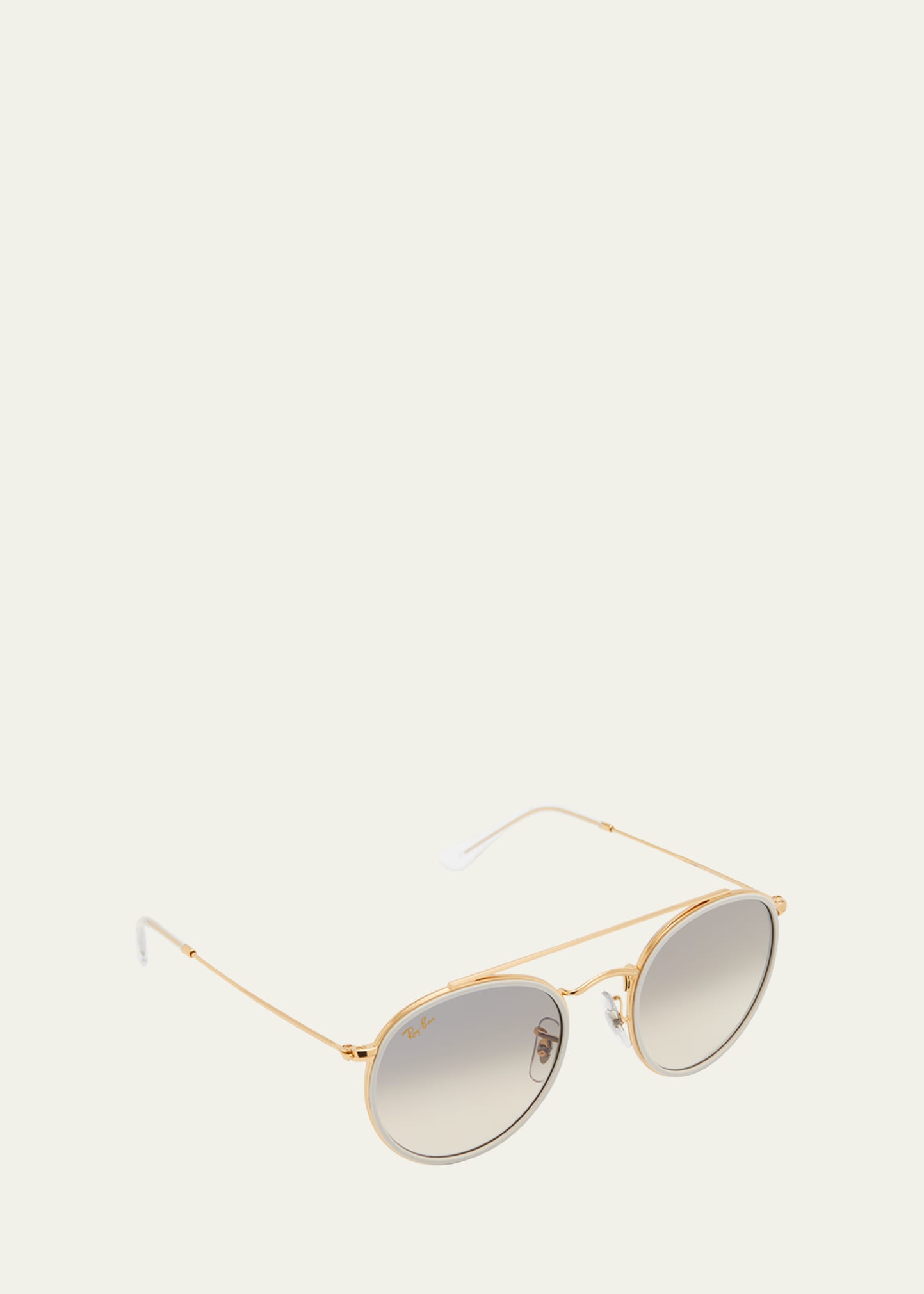 Ray Ban Round Gradient Metal Sunglasses In Grey Gradient