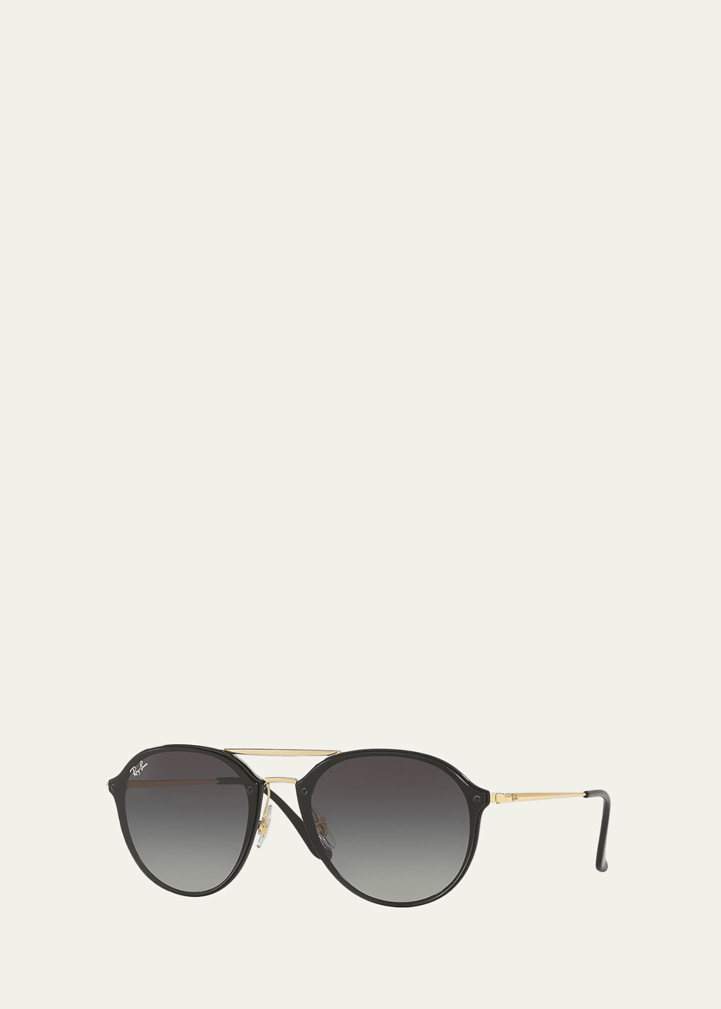 Ray Ban Round Gradient Mirrored Sunglasses In Black